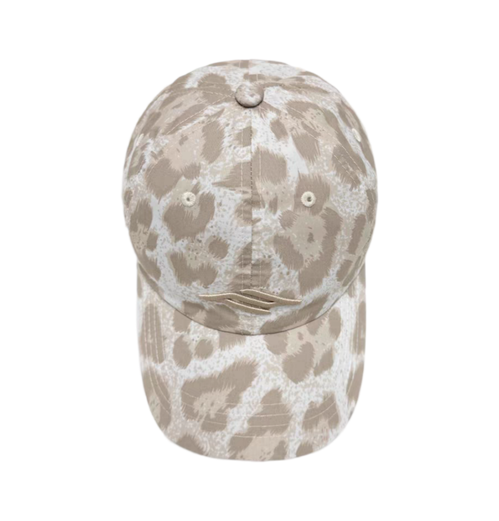 Leopard Print 6-Panel Baseball Cap Retro Y2K Style Curve Brim Adjustable Unisex Fashionable Breathable Waterproof Dad Hat