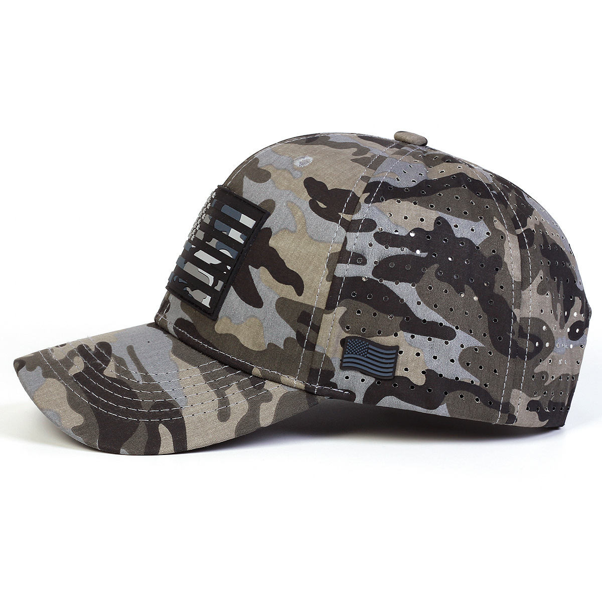 Fashion Camouflage Pattern National Flag Baseball Cap with Ventilation Holes Soft Top Beanie,truck Driver Hat