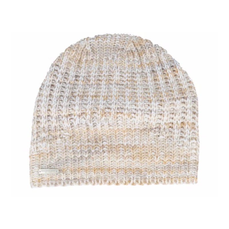 Custom Knitted Warm Beige Winter Cuff Beanie Logo Embroidery Travel Beach Scenes Common Fabric Skull for Kids and Women