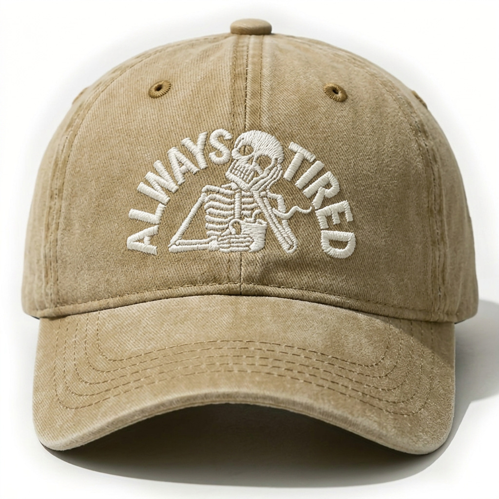 Three-dimensional Skull Letter Embroidery Washed-out Distressed Baseball Cap for Outdoor Sun protection