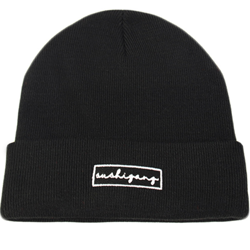 Unisex Winter Jacquard Embroidered Beanie Warm Acrylic Cuffless Knitted Hat for Daily Outdoor Ski Beach Factory Supplies Travel