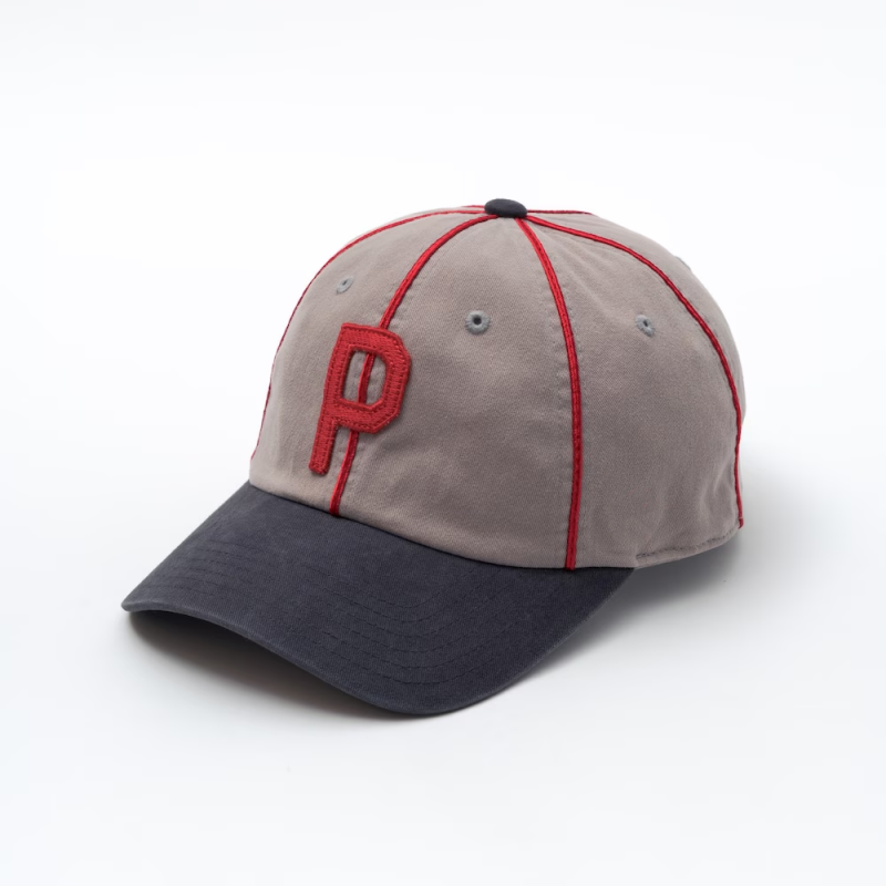 2026 New Cotton Twill 6-Panel Fashionable Vintage Washed Two-Tone Logo Piping Metal Buckle Front Panel Cap