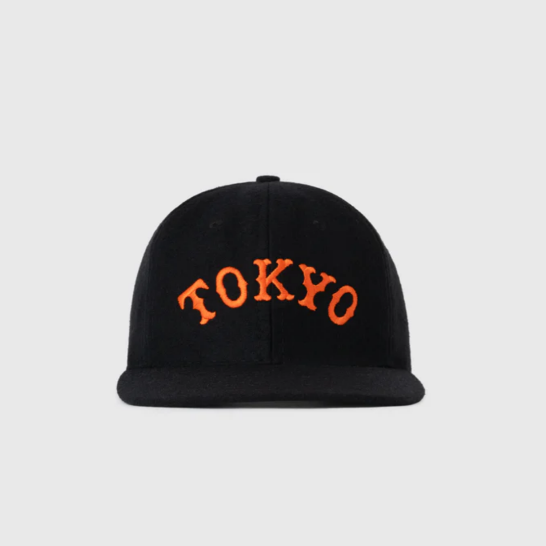 Custom  TOKYO 3D Embroidery Baseball Cap 6-Panel Snapback Wool Blend Flat Brim Unstructured Casual Wholesale