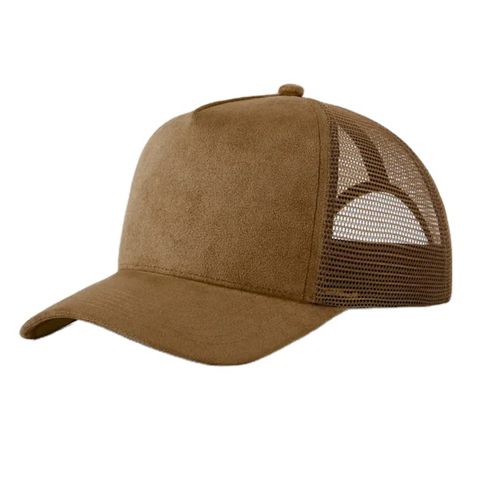 High Quality Customizable Suede Trucker Hat Breathable Mesh Back Sport Baseball Cap Adjustable Snapback Fashion Casual Unisex