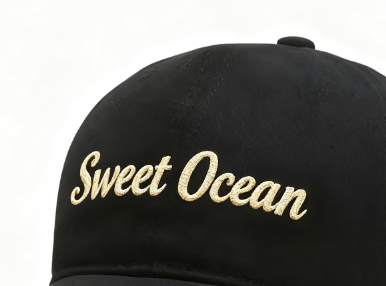 Custom 6 Panel Black Baseball Cap Sporty Style with 3D Embroidered Letter Pattern OEM Fabric Common Feature