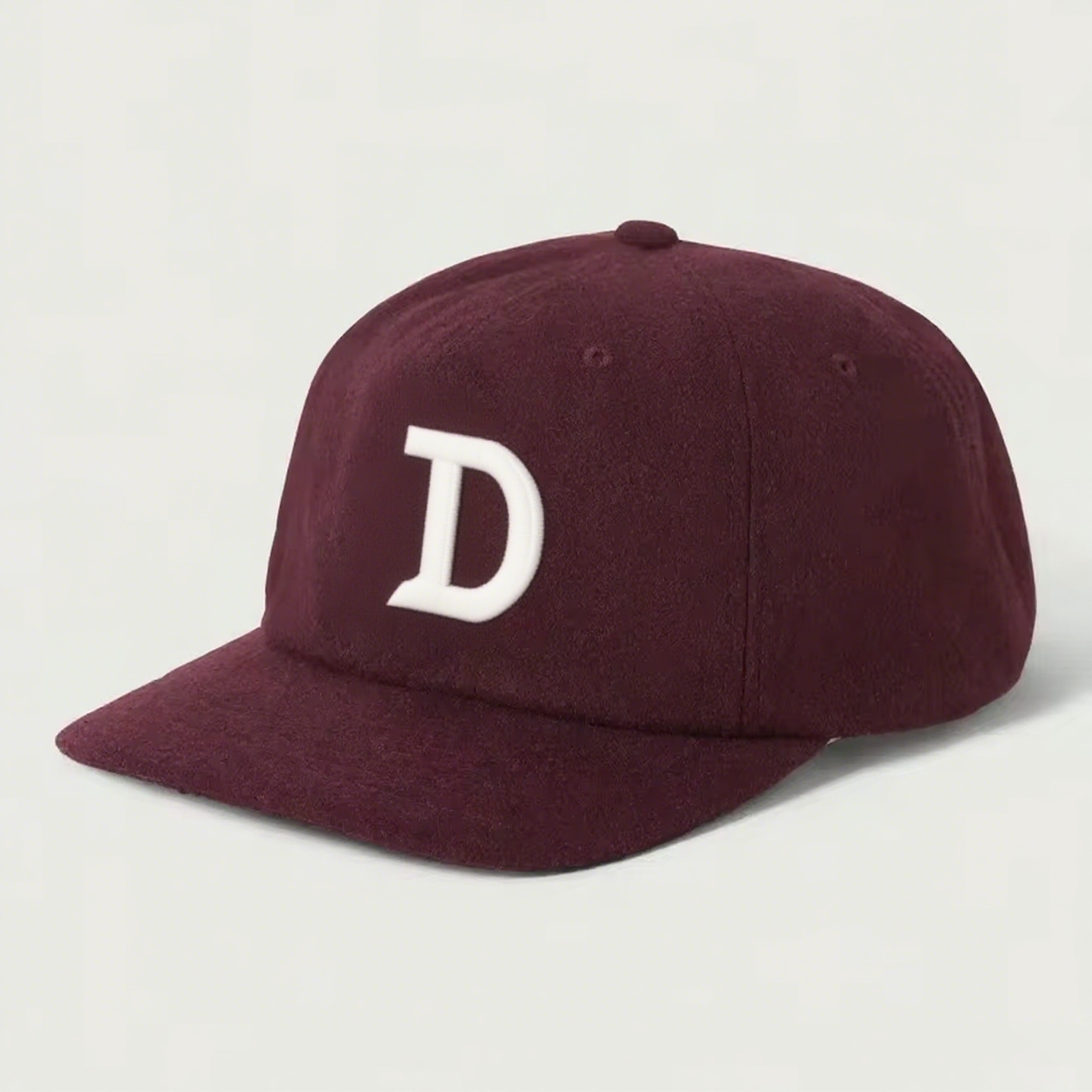 Hot Sale 6-Panel Unstructured Micro-Curved Wool Baseball Cap Snapback Caps
