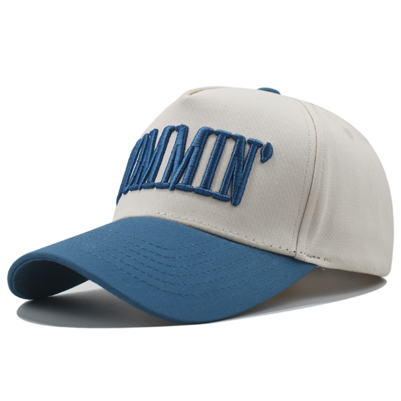 Three-dimensional Embroidered Letter Color-block Baseball Cap Embroidered for Both Men and Women