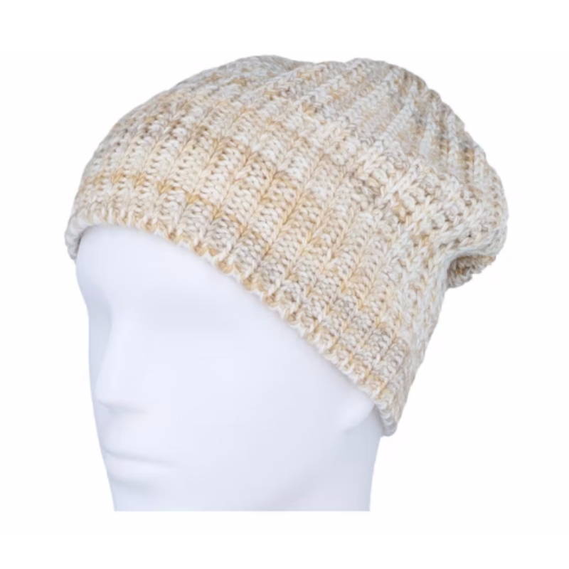 Custom Knitted Warm Beige Winter Cuff Beanie Logo Embroidery Travel Beach Scenes Common Fabric Skull for Kids and Women