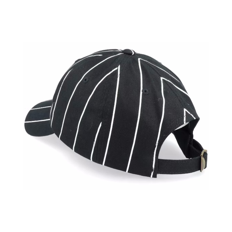 Custom Embroidered Retro Patch Pinstripe Baseball Cap 6-Panel Cotton Sports Cap for Women Black Red White Dad's Outdoor Fruit