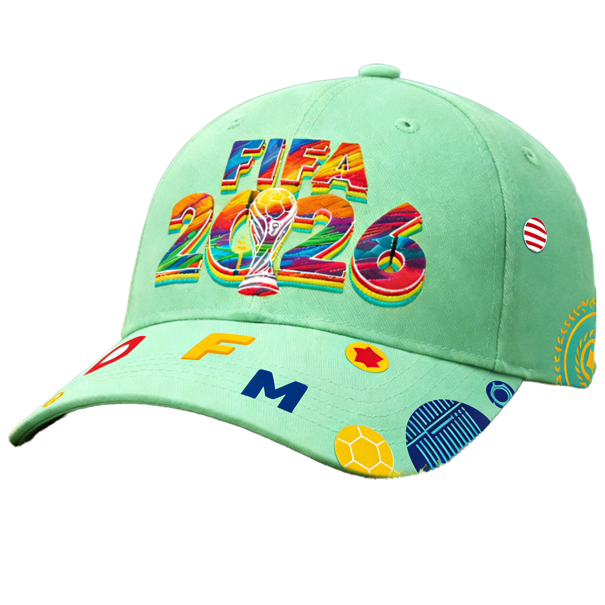 2026 FIFA World Cup Embroidered Gray Cotton Denim Adjustable Baseball Cap