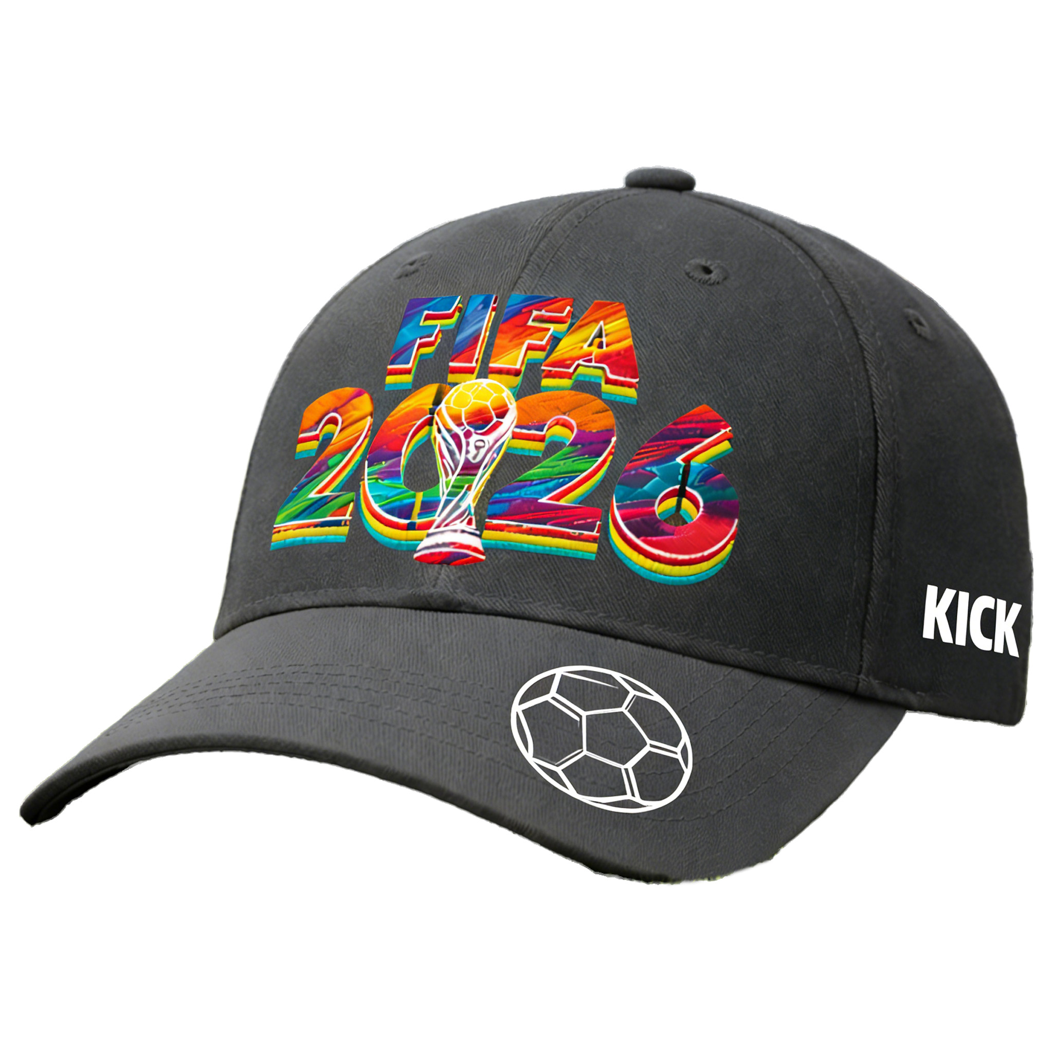 2026 FIFA World Cup Embroidered Gray Cotton Denim Adjustable Baseball Cap