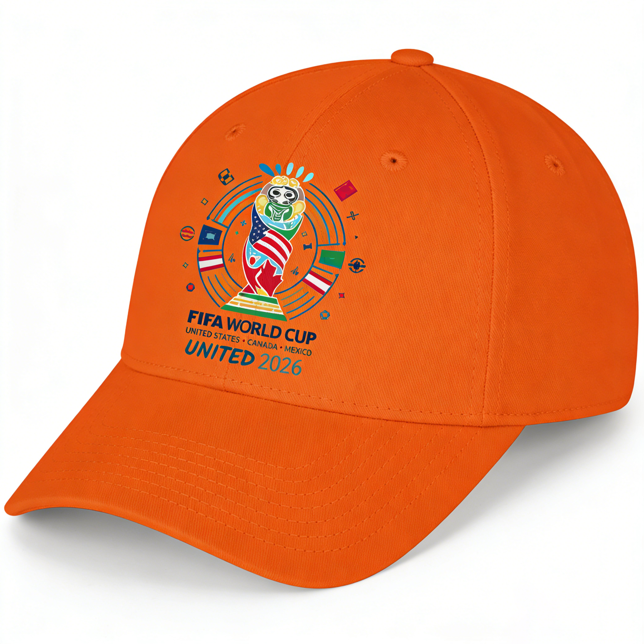 2026 FIFA World Cup Embroidered Gray Cotton Denim Adjustable Baseball Cap
