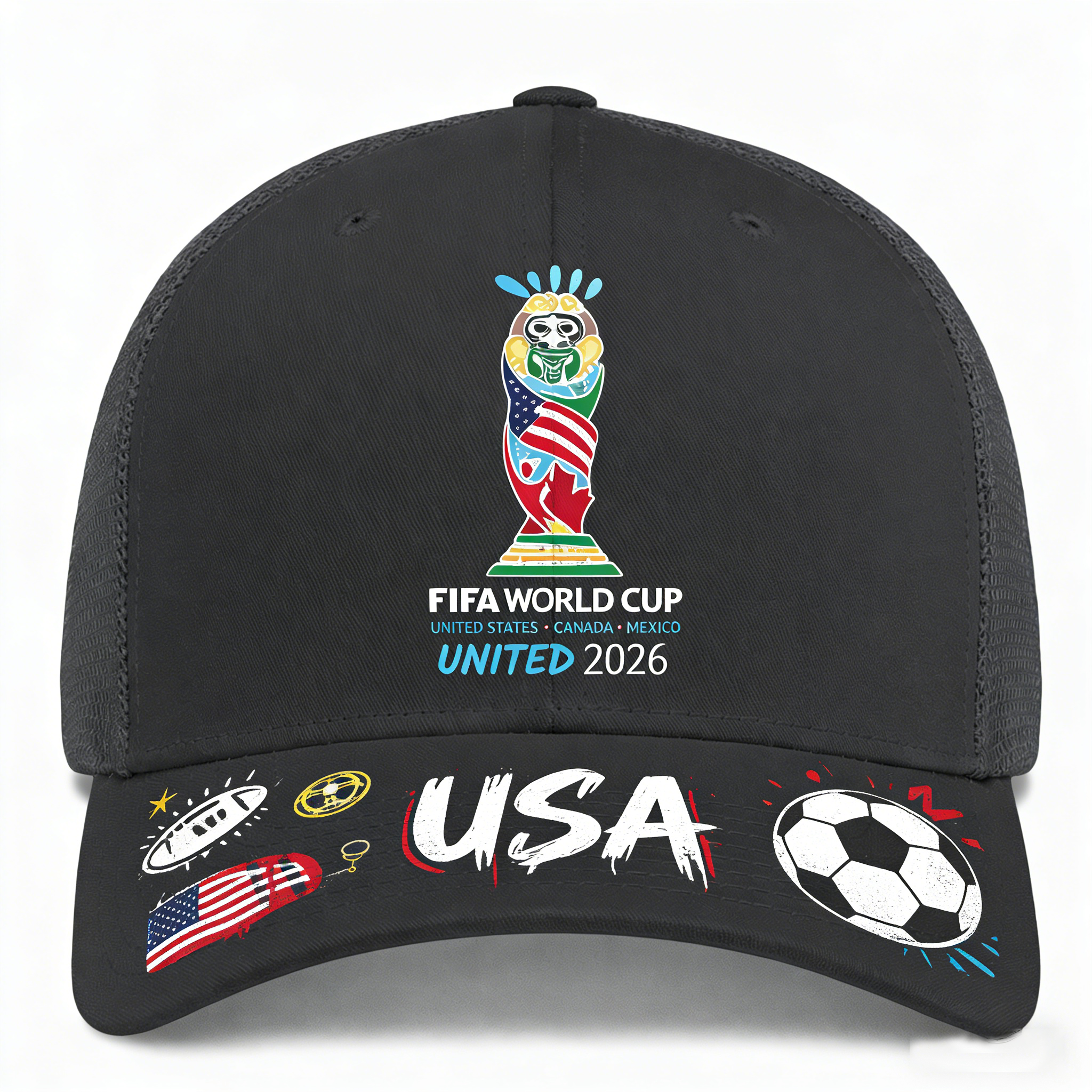 2026 FIFA World Cup Embroidered Gray Cotton Denim Adjustable Baseball Cap