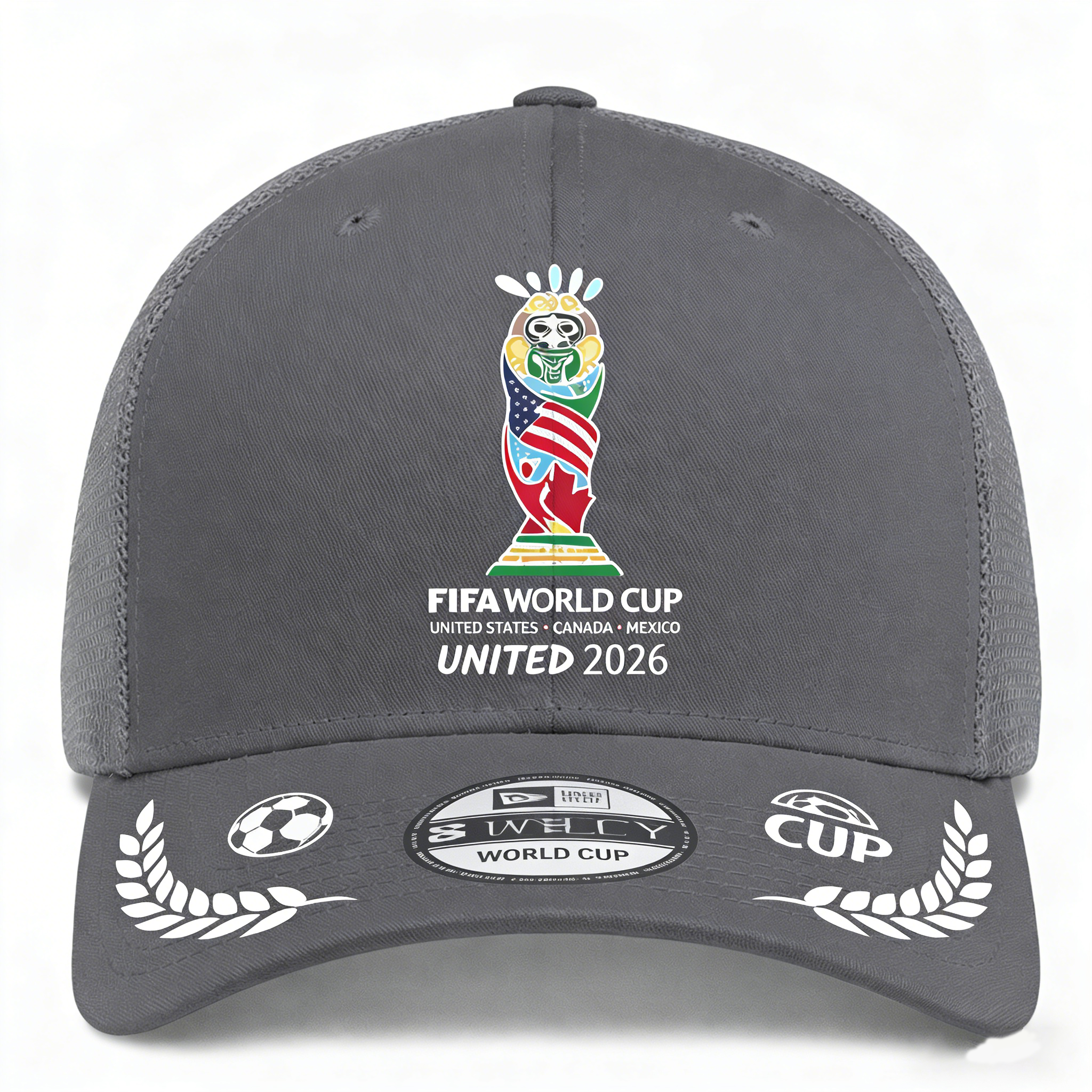 2026 FIFA World Cup Embroidered Gray Cotton Denim Adjustable Baseball Cap