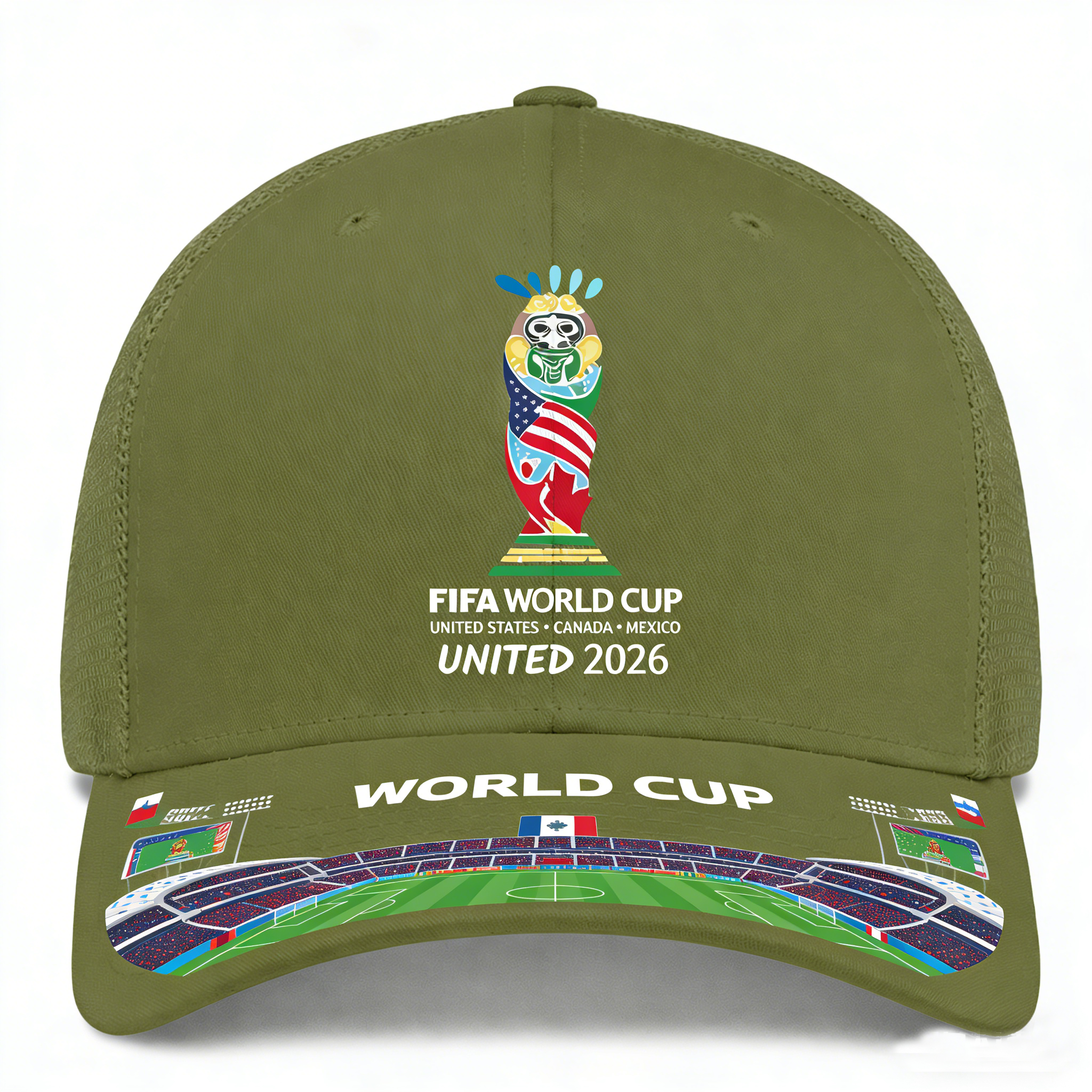 2026 FIFA World Cup Embroidered Gray Cotton Denim Adjustable Baseball Cap