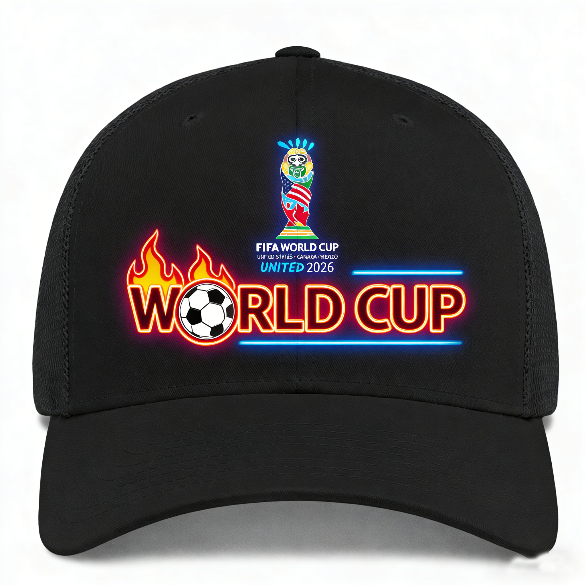 2026 FIFA World Cup Embroidered Gray Cotton Denim Adjustable Baseball Cap
