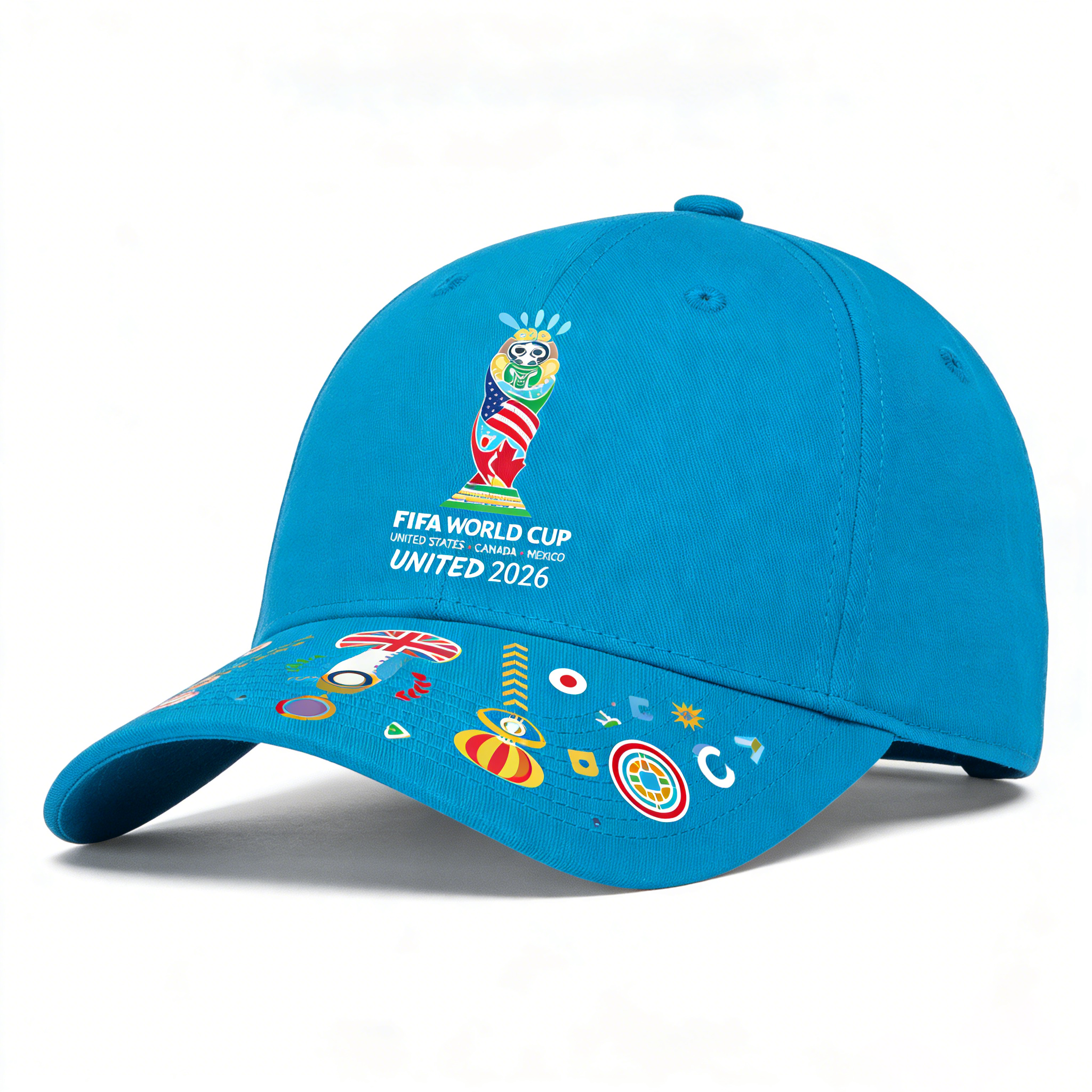 2026 FIFA World Cup Embroidered Gray Cotton Denim Adjustable Baseball Cap