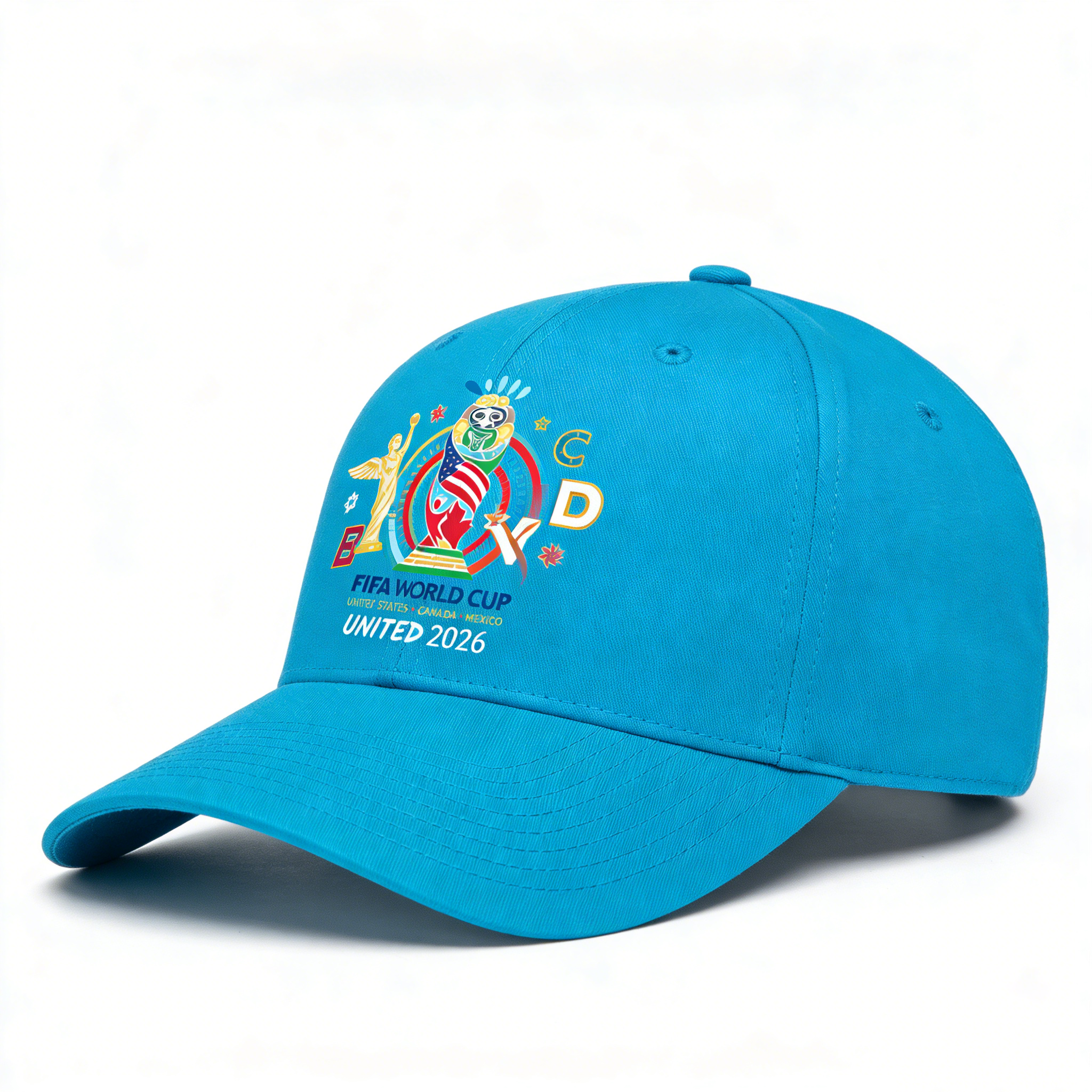 2026 FIFA World Cup Embroidered Gray Cotton Denim Adjustable Baseball Cap