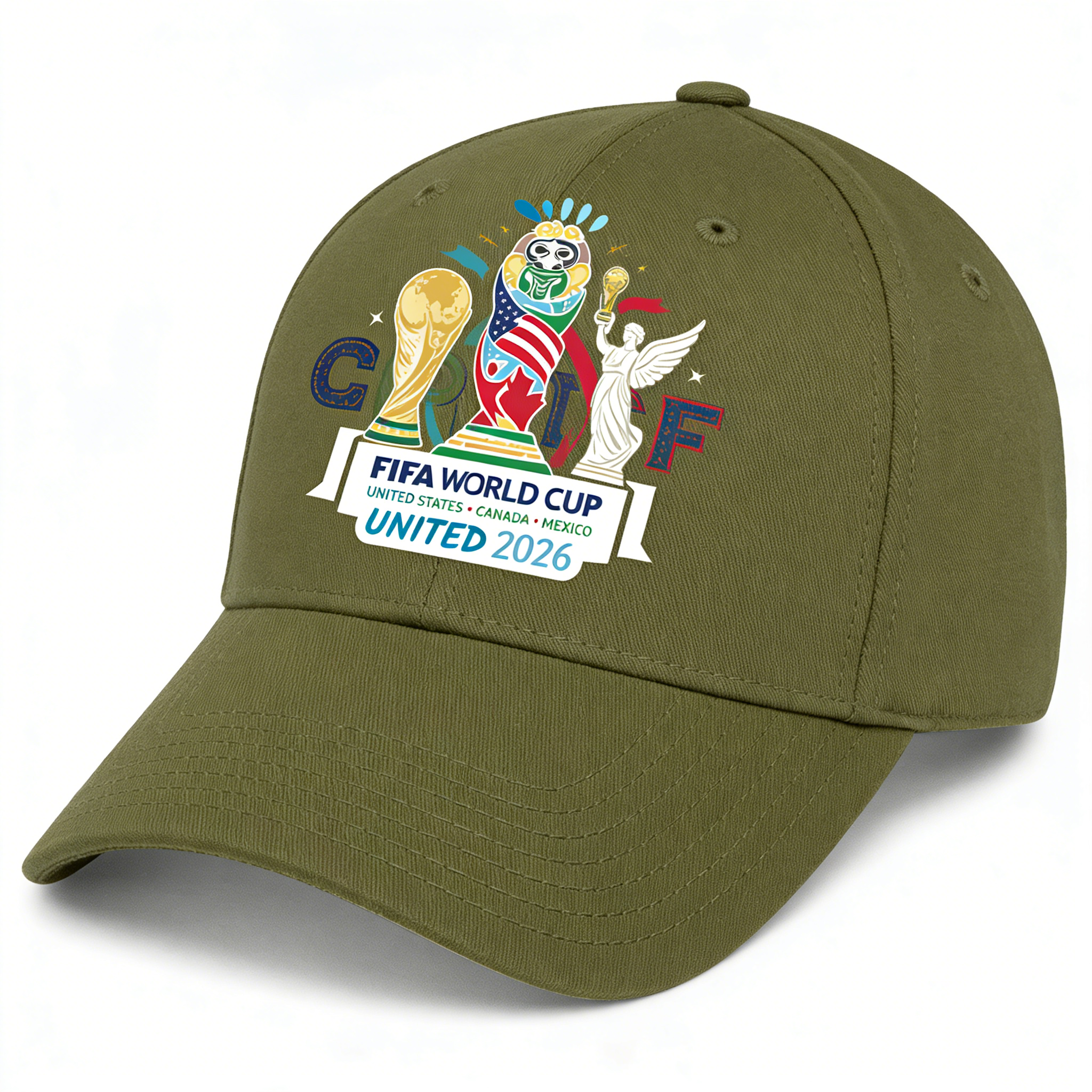 2026 FIFA World Cup Embroidered Gray Cotton Denim Adjustable Baseball Cap