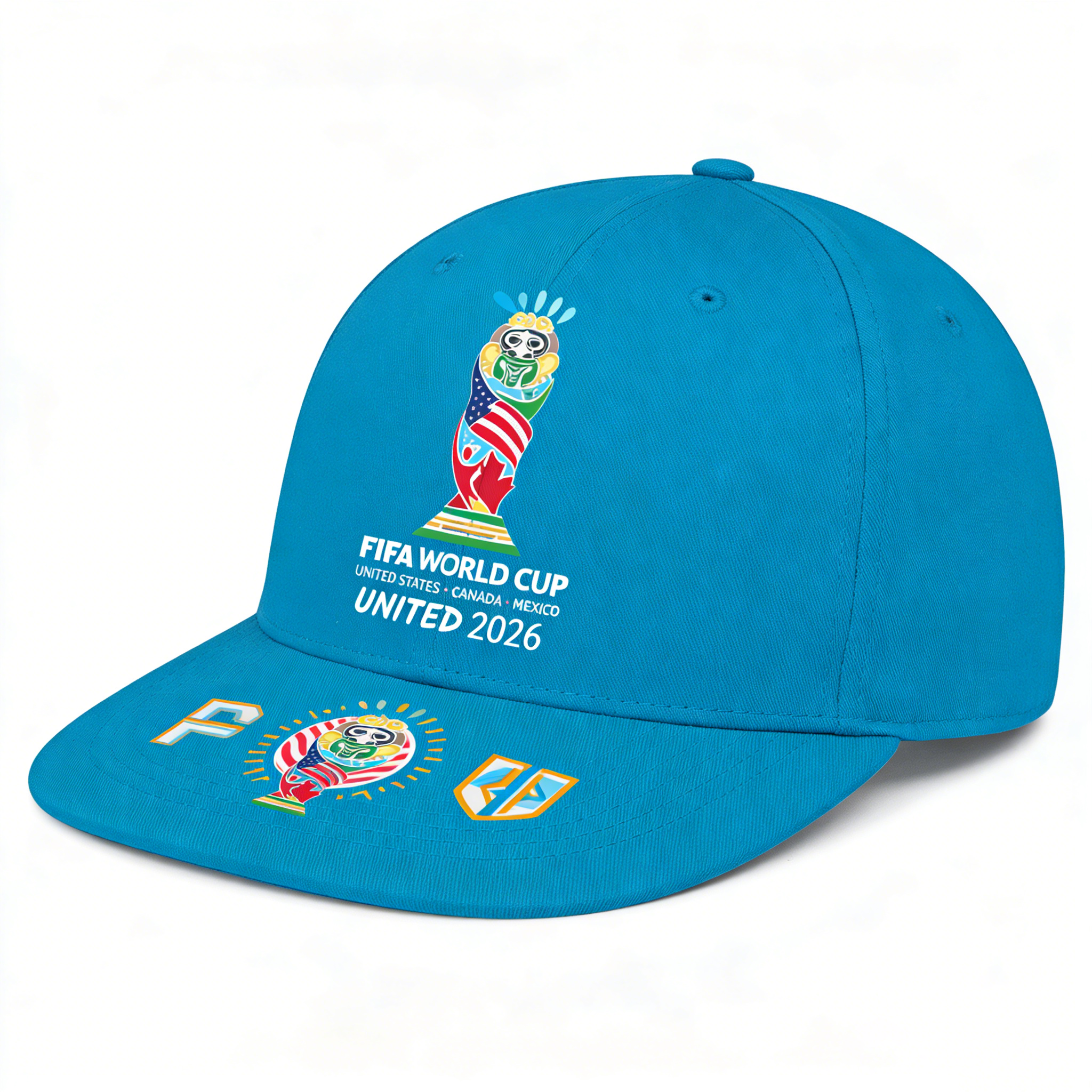 2026 FIFA World Cup Embroidered Gray Cotton Denim Adjustable Baseball Cap