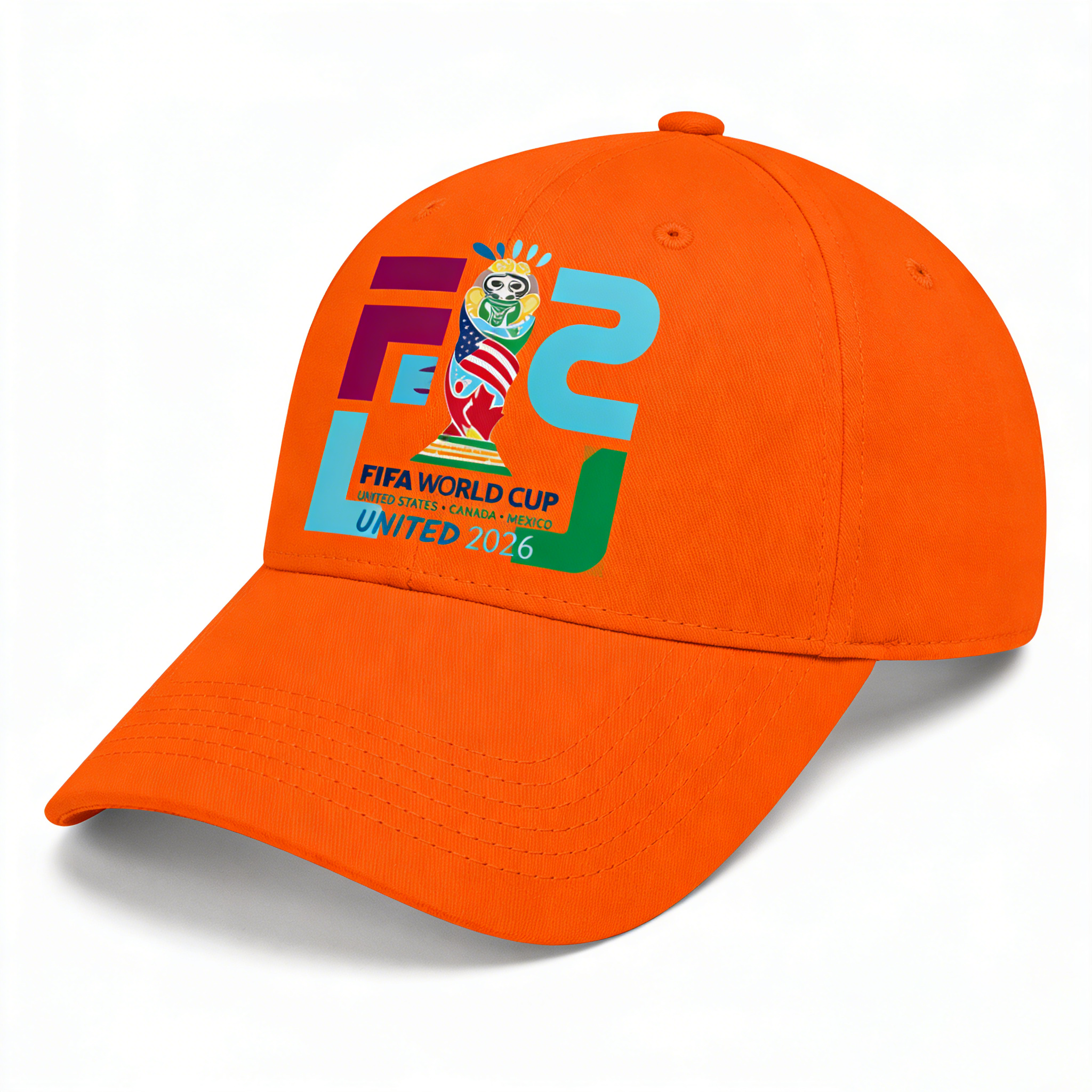 FIFA World Cup 2026 Hat with Embroidered Gray Adjustable Cotton Denim Baseball Cap