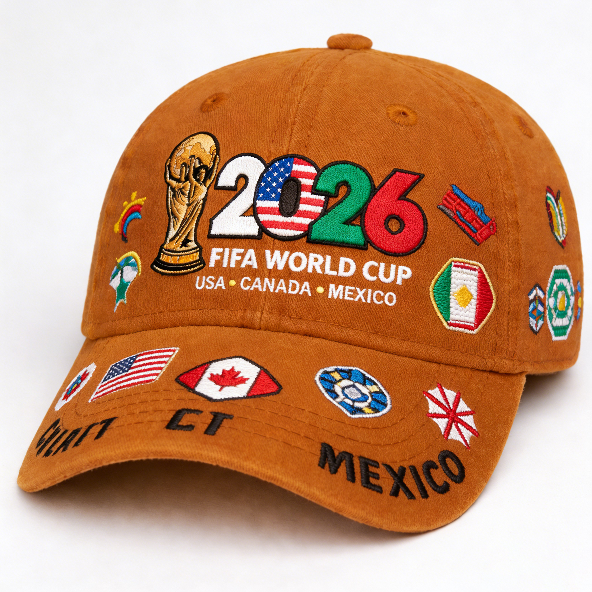 FIFA World Cup 2026 Hat with Embroidered Gray Adjustable Cotton Denim Baseball Cap