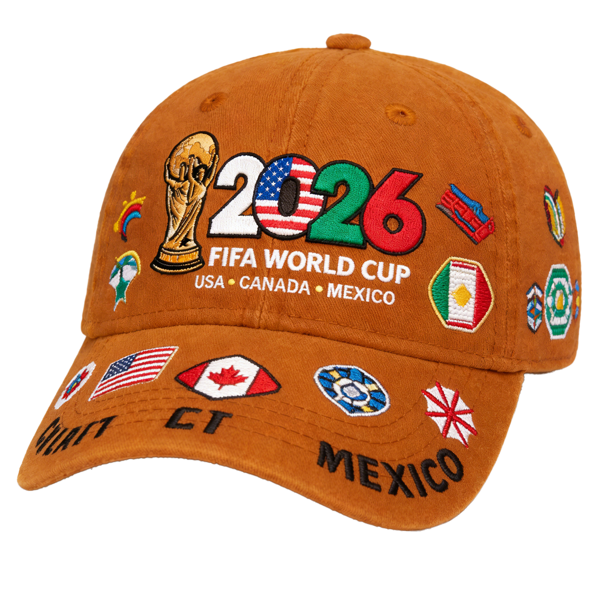 FIFA World Cup 2026 Hat with Embroidered Gray Adjustable Cotton Denim Baseball Cap