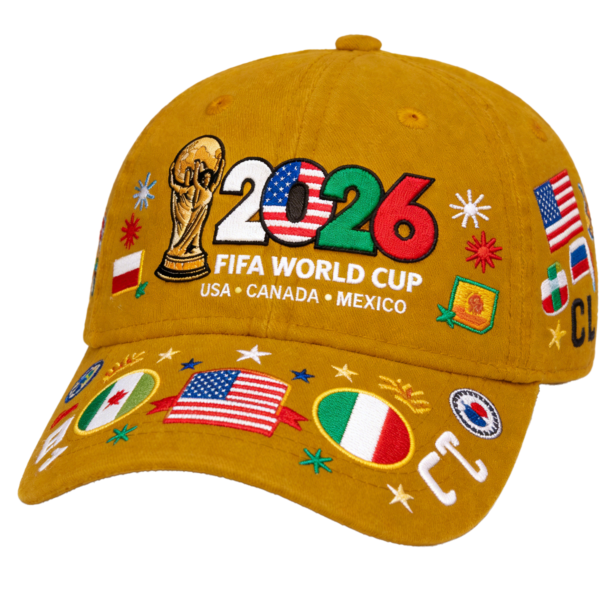FIFA World Cup 2026 Hat with Embroidered Gray Adjustable Cotton Denim Baseball Cap
