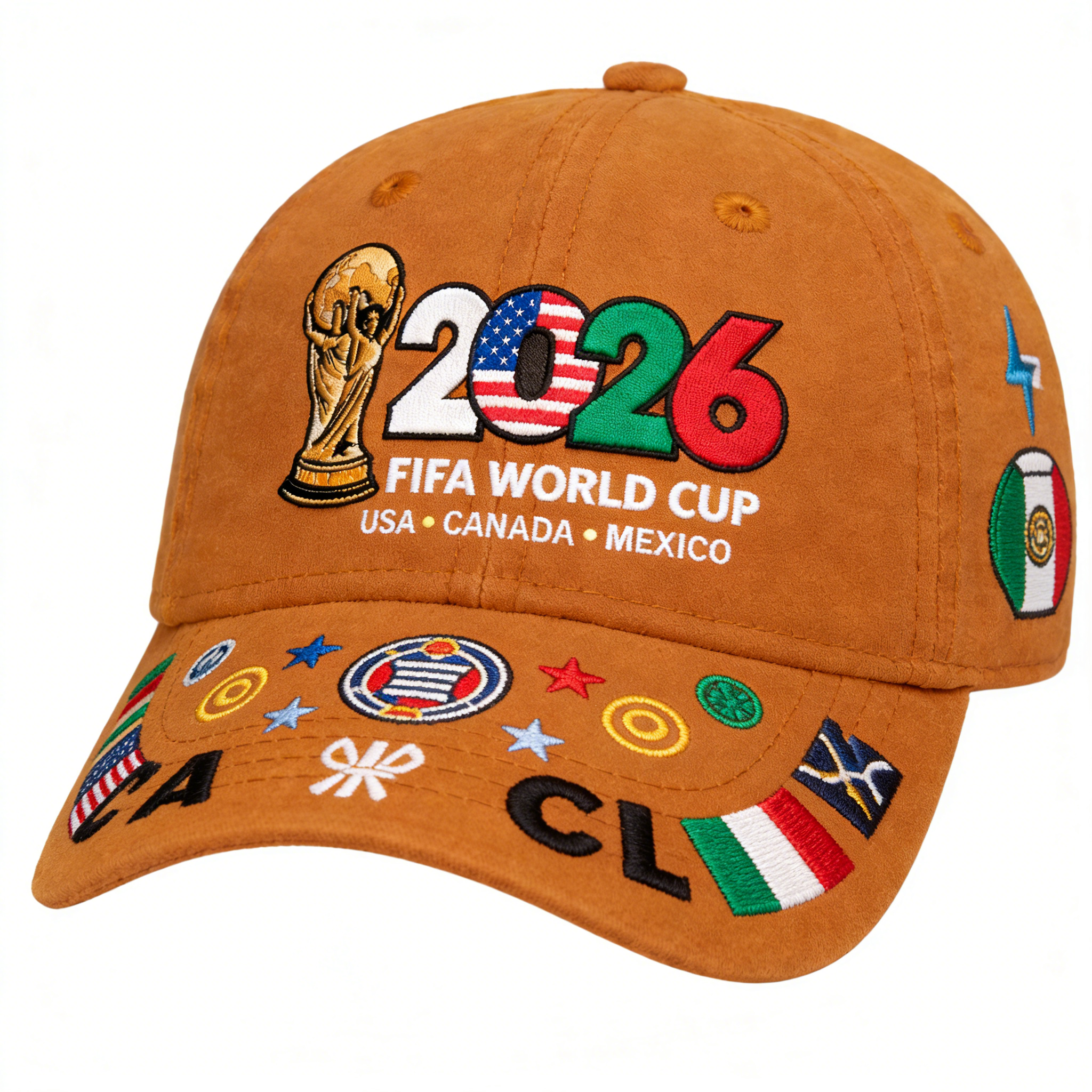 FIFA World Cup 2026 Hat with Embroidered Gray Adjustable Cotton Denim Baseball Cap