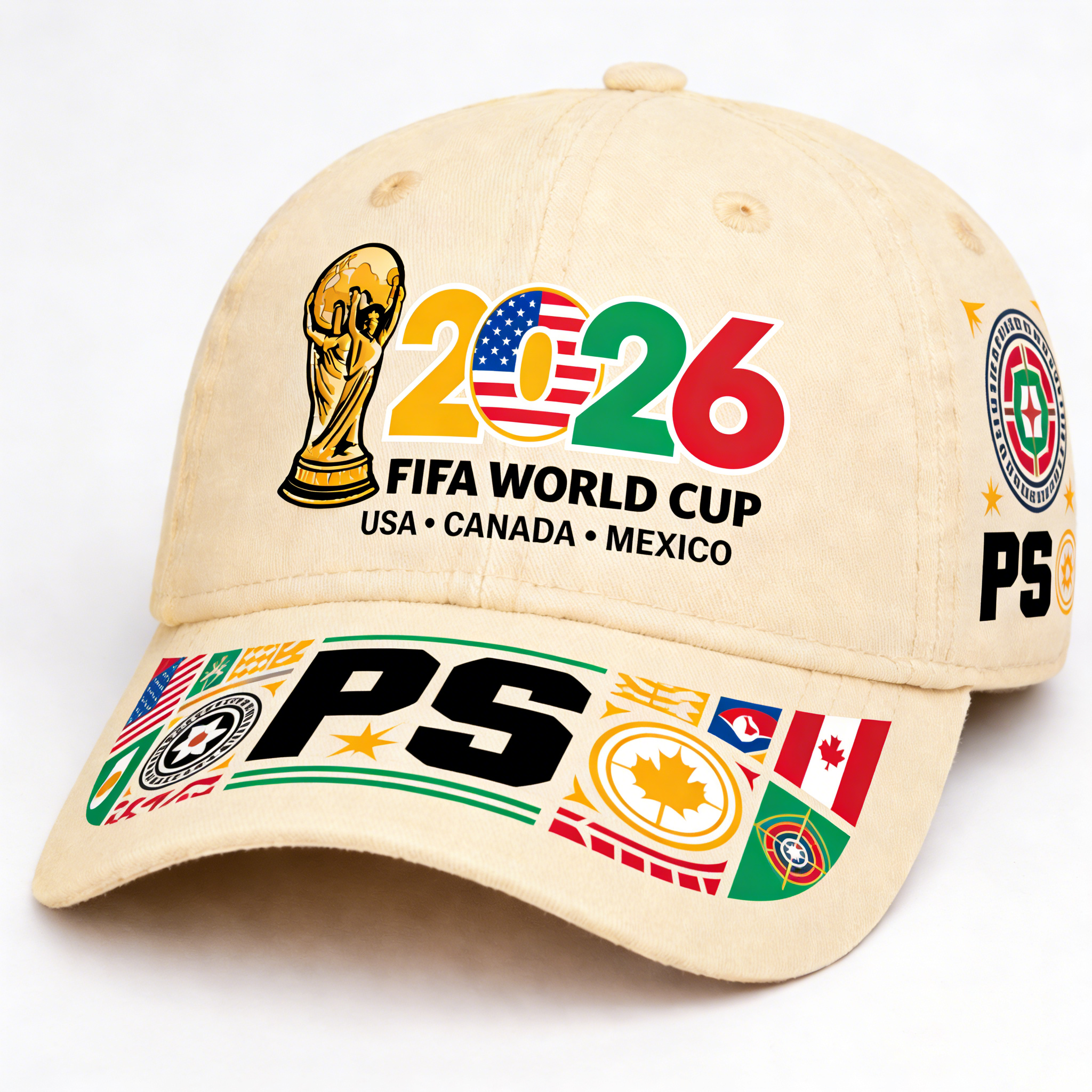 FIFA World Cup 2026 Hat with Embroidered Gray Adjustable Cotton Denim Baseball Cap