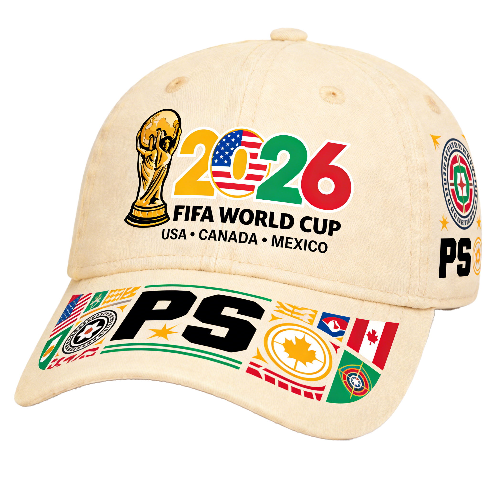 FIFA World Cup 2026 Hat with Embroidered Gray Adjustable Cotton Denim Baseball Cap