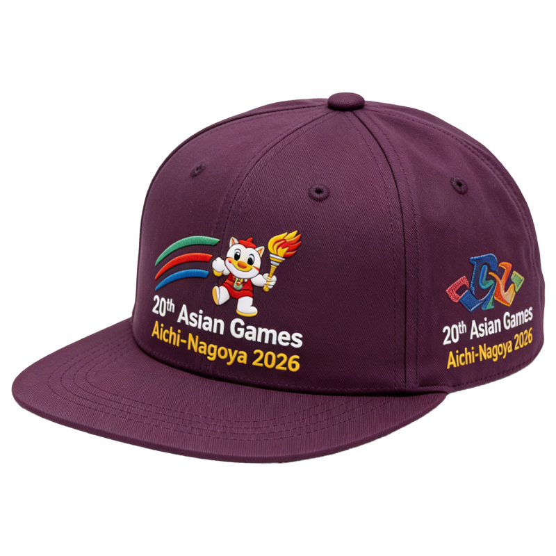 20th Asian Games Aichi-Nagoya 2026 Embroidered Gray Adjustable Cotton Denim Baseball Cap