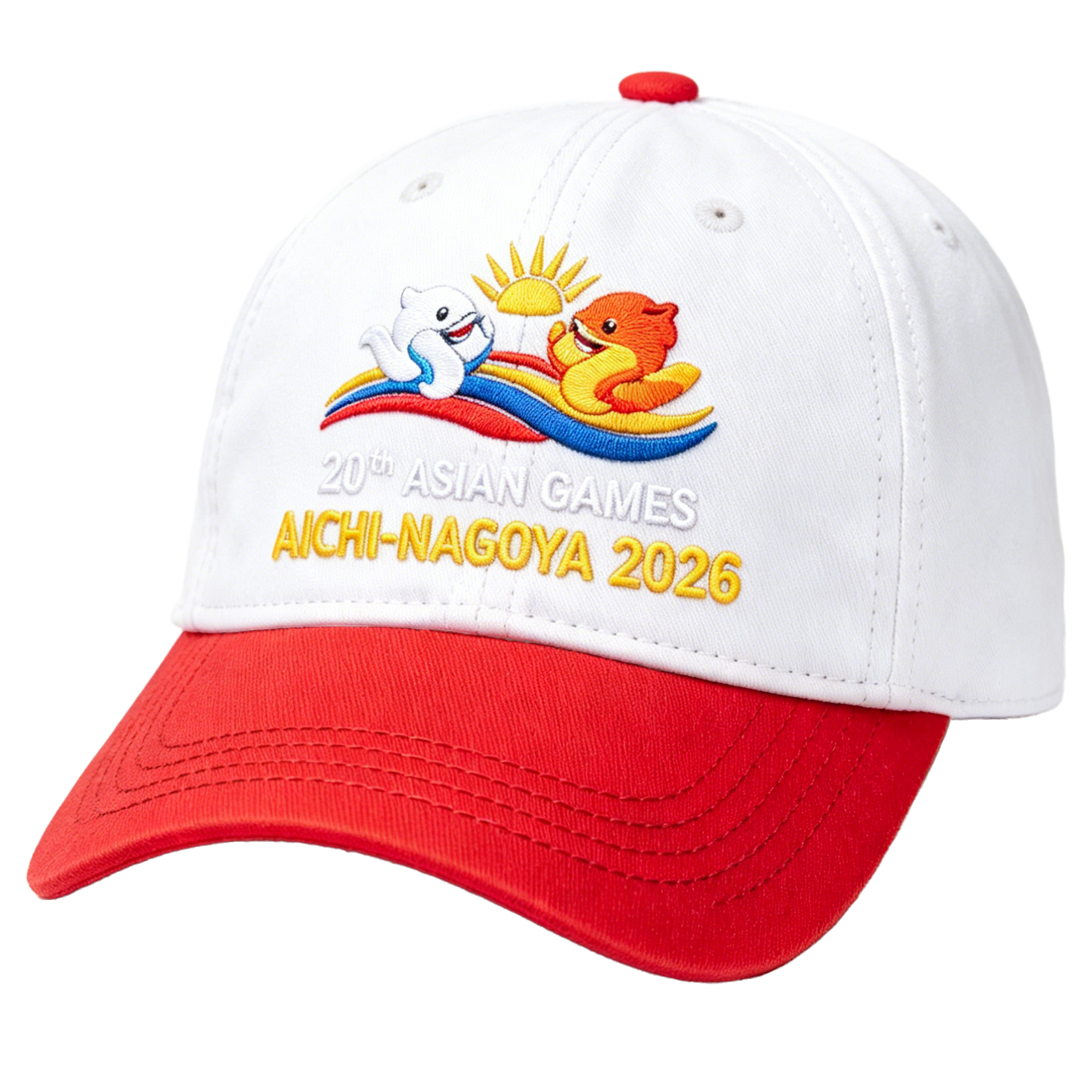 20th Asian Games Aichi-Nagoya 2026 Embroidered Gray Adjustable Cotton Denim Baseball Cap