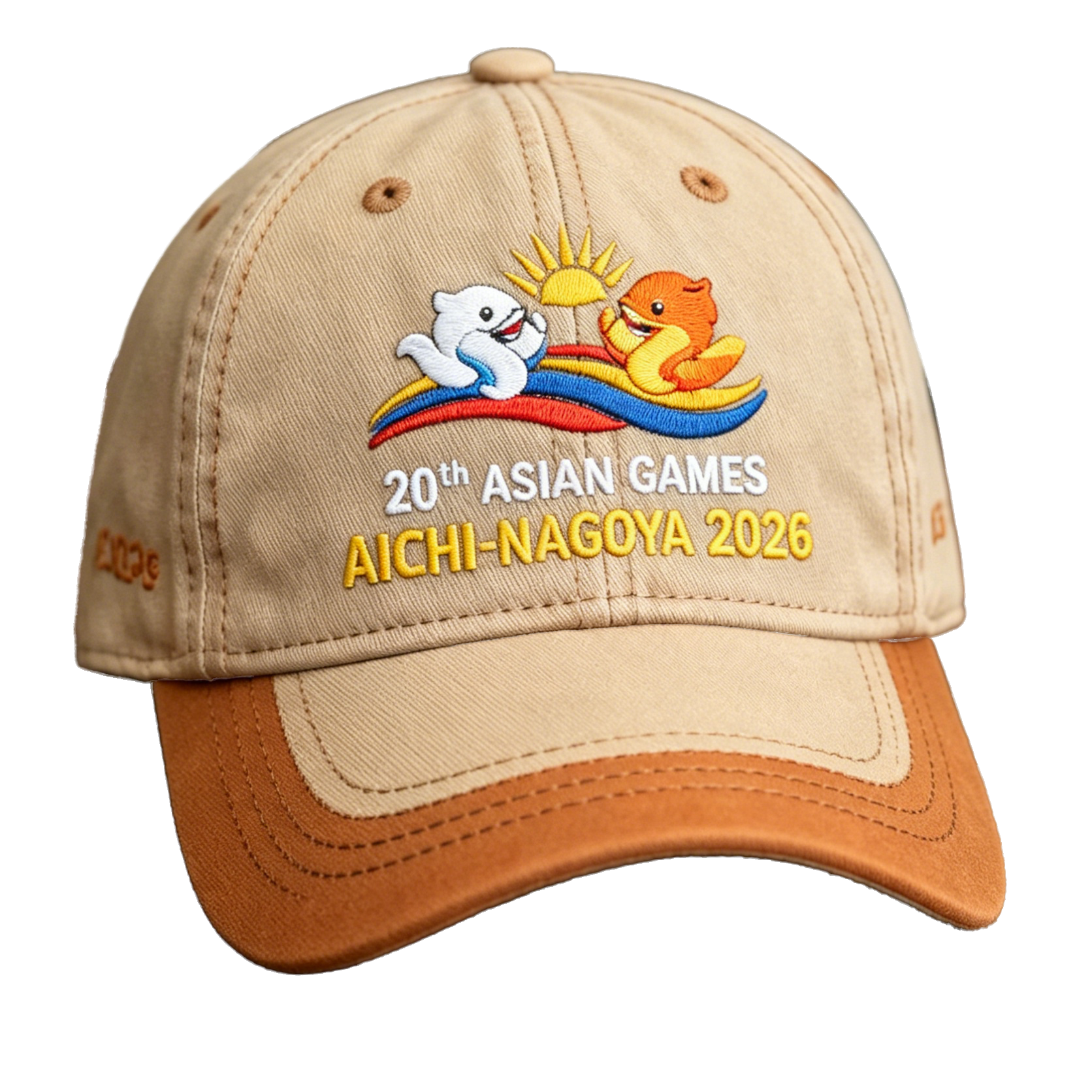 20th Asian Games Aichi-Nagoya 2026 Embroidered Gray Adjustable Cotton Denim Baseball Cap