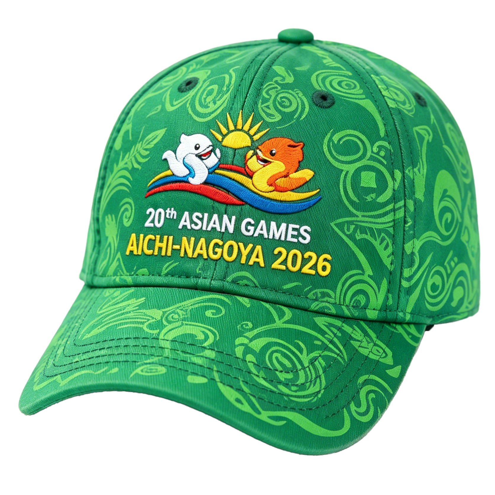 20th Asian Games Aichi-Nagoya 2026 Embroidered Gray Adjustable Cotton Denim Baseball Cap