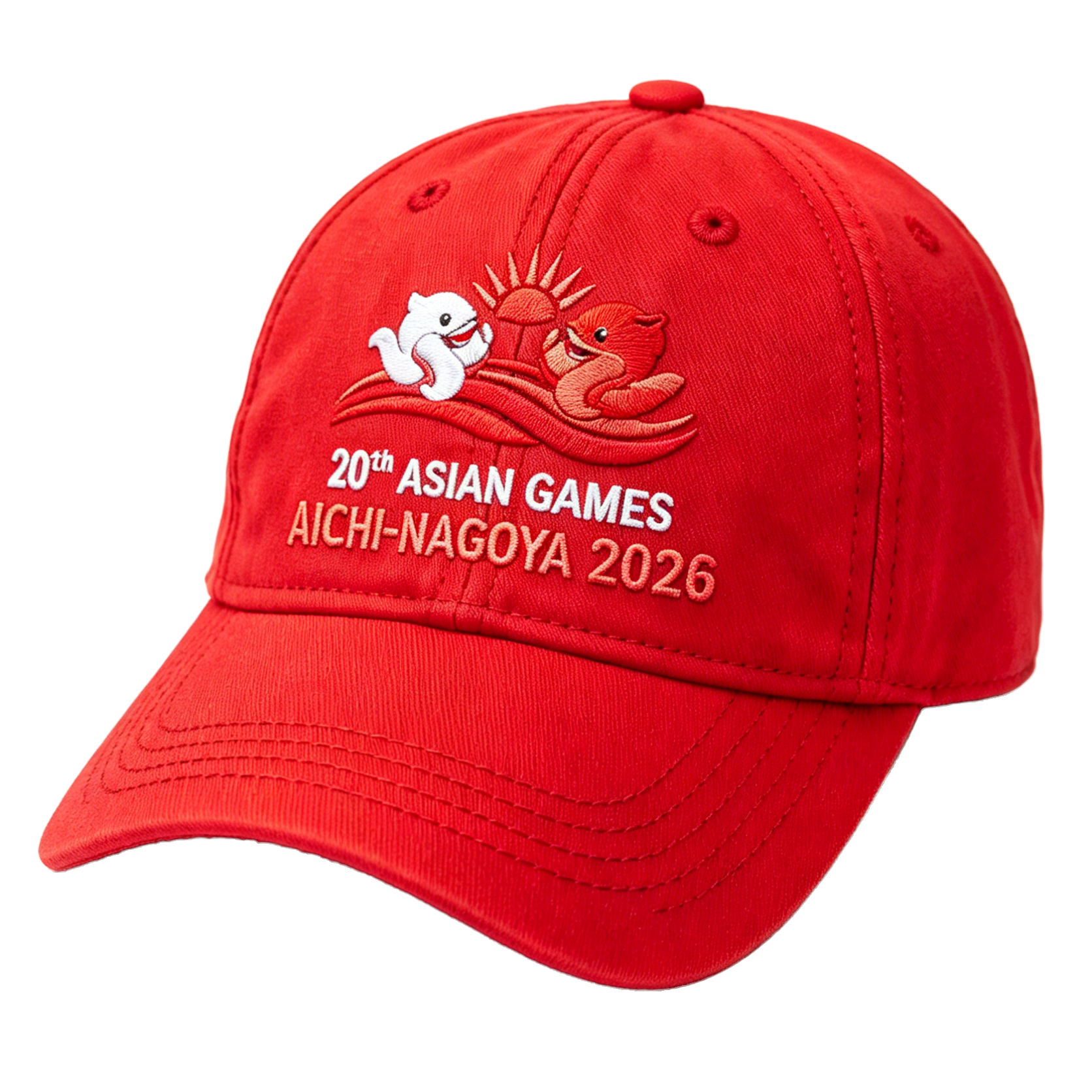 20th Asian Games Aichi-Nagoya 2026 Embroidered Gray Adjustable Cotton Denim Baseball Cap