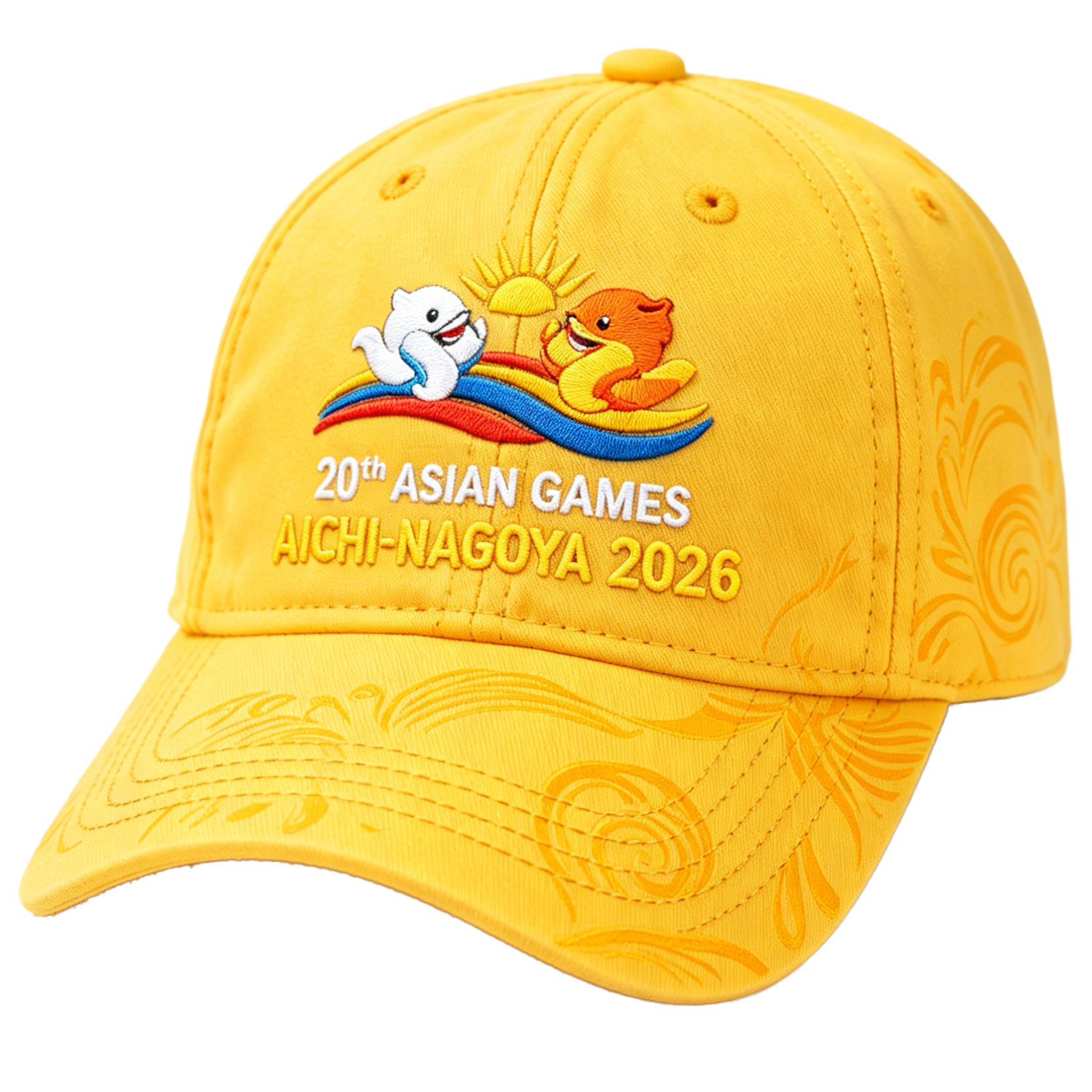 20th Asian Games Aichi-Nagoya 2026 Embroidered Gray Adjustable Cotton Denim Baseball Cap