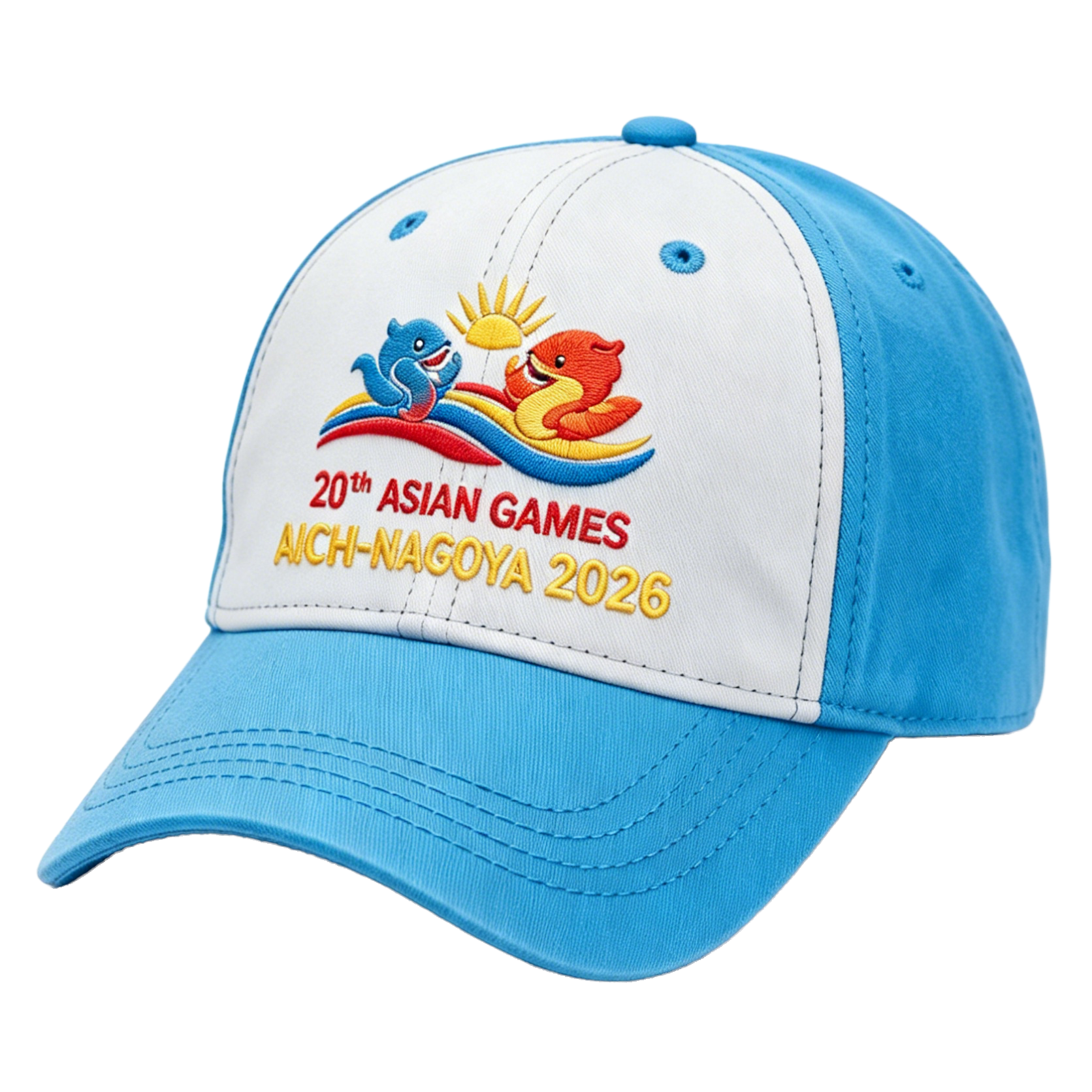 20th Asian Games Aichi-Nagoya 2026 Embroidered Gray Adjustable Cotton Denim Baseball Cap for Baseball Cap| Baseball Cap | xhcaps.com