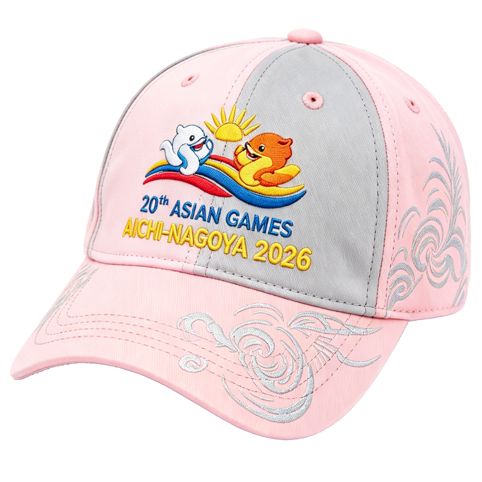 20th Asian Games Aichi-Nagoya 2026 Embroidered Gray Adjustable Cotton Denim Baseball Cap for Baseball Cap| Baseball Cap | xhcaps.com