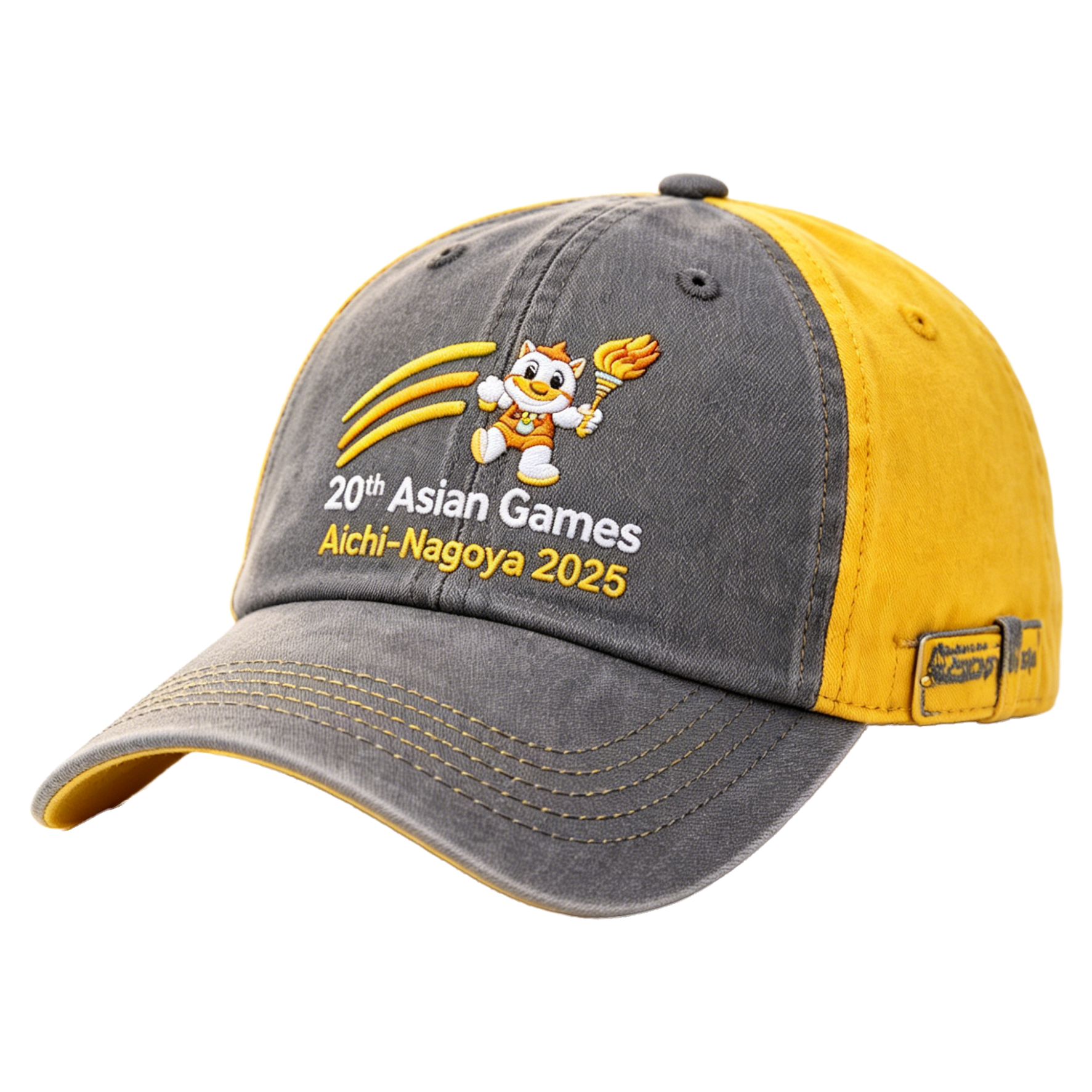 20th Asian Games Aichi-Nagoya 2026 Embroidered Gray Adjustable Cotton Denim Baseball Cap for Baseball Cap| Baseball Cap | xhcaps.com