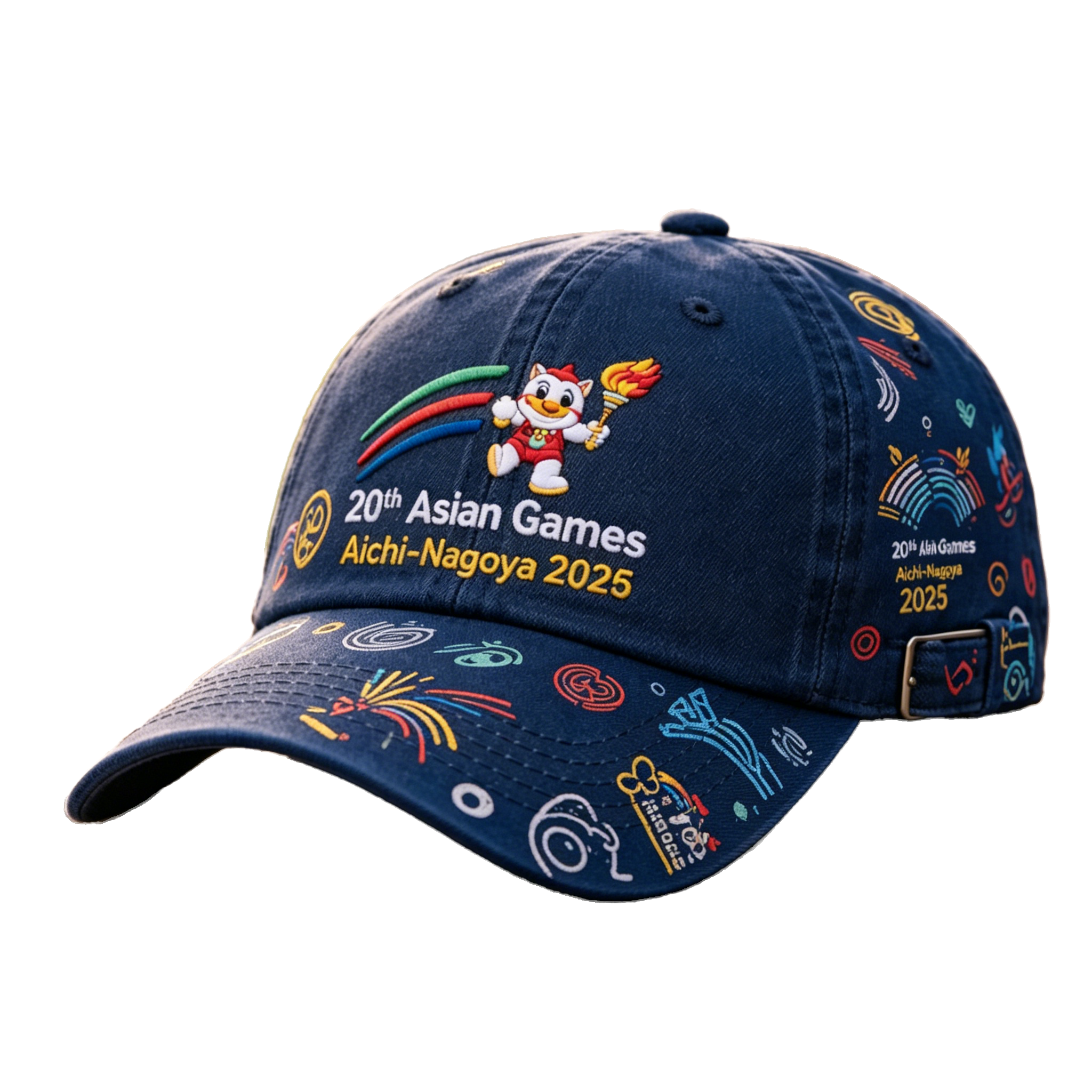 20th Asian Games Aichi-Nagoya 2026 Embroidered Gray Adjustable Cotton Denim Baseball Cap for Baseball Cap| Baseball Cap | xhcaps.com