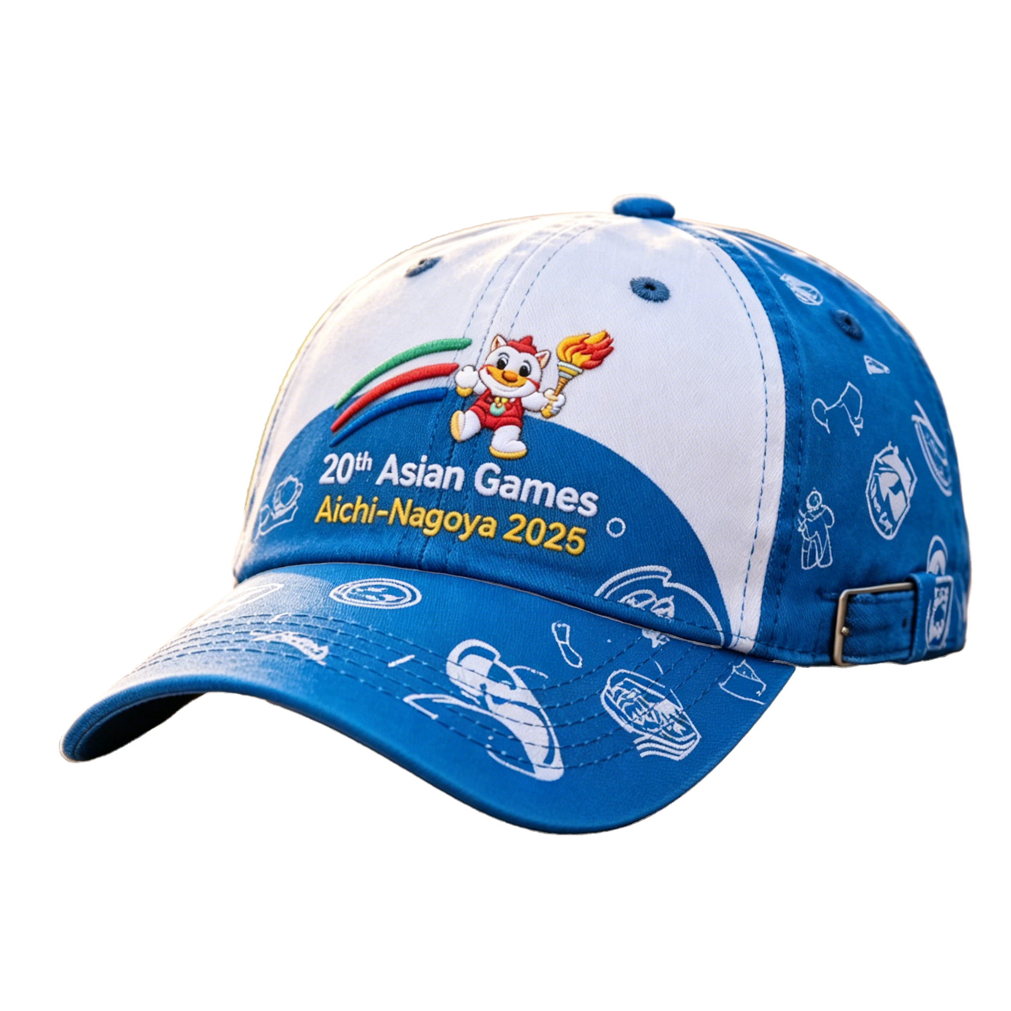20th Asian Games Aichi-Nagoya 2026 Embroidered Gray Adjustable Cotton Denim Baseball Cap for Baseball Cap| Baseball Cap | xhcaps.com