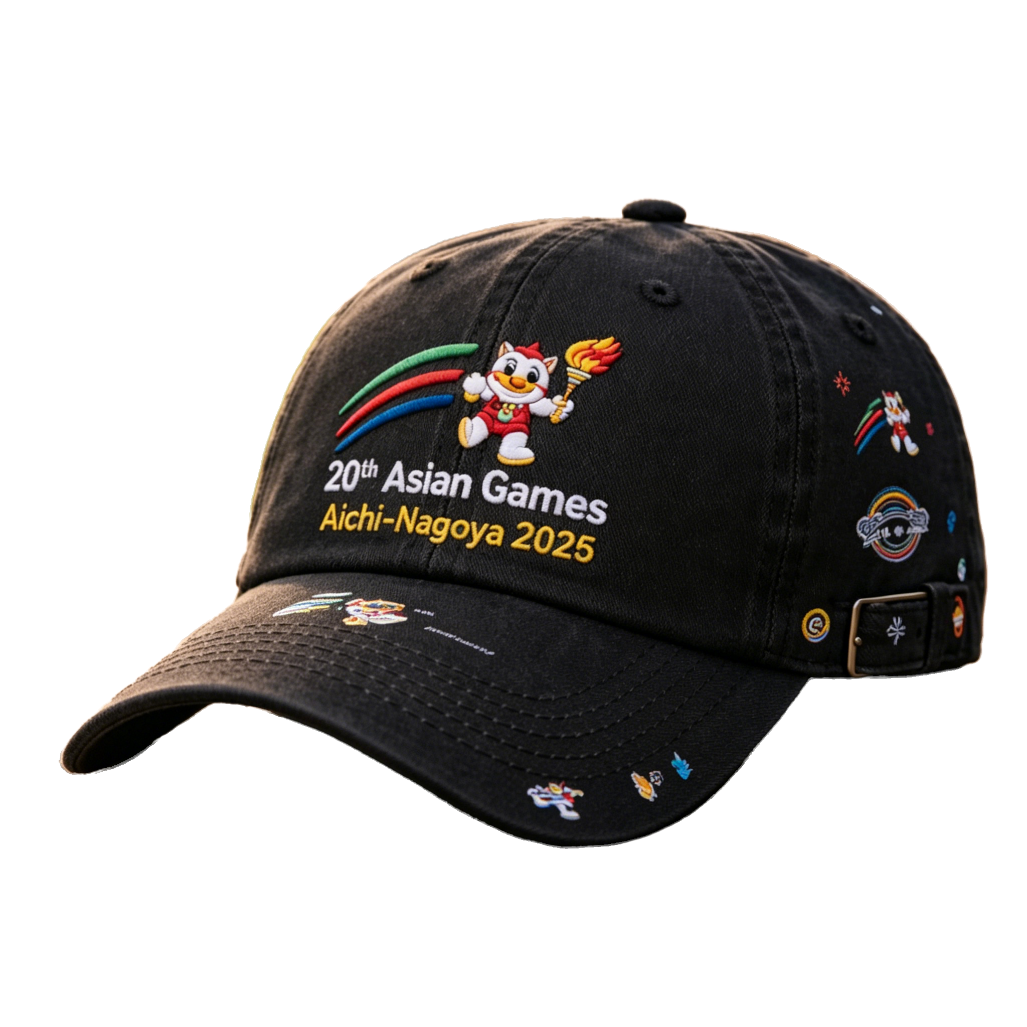 20th Asian Games Aichi-Nagoya 2026 Embroidered Gray Adjustable Cotton Denim Baseball Cap for Baseball Cap| Baseball Cap | xhcaps.com
