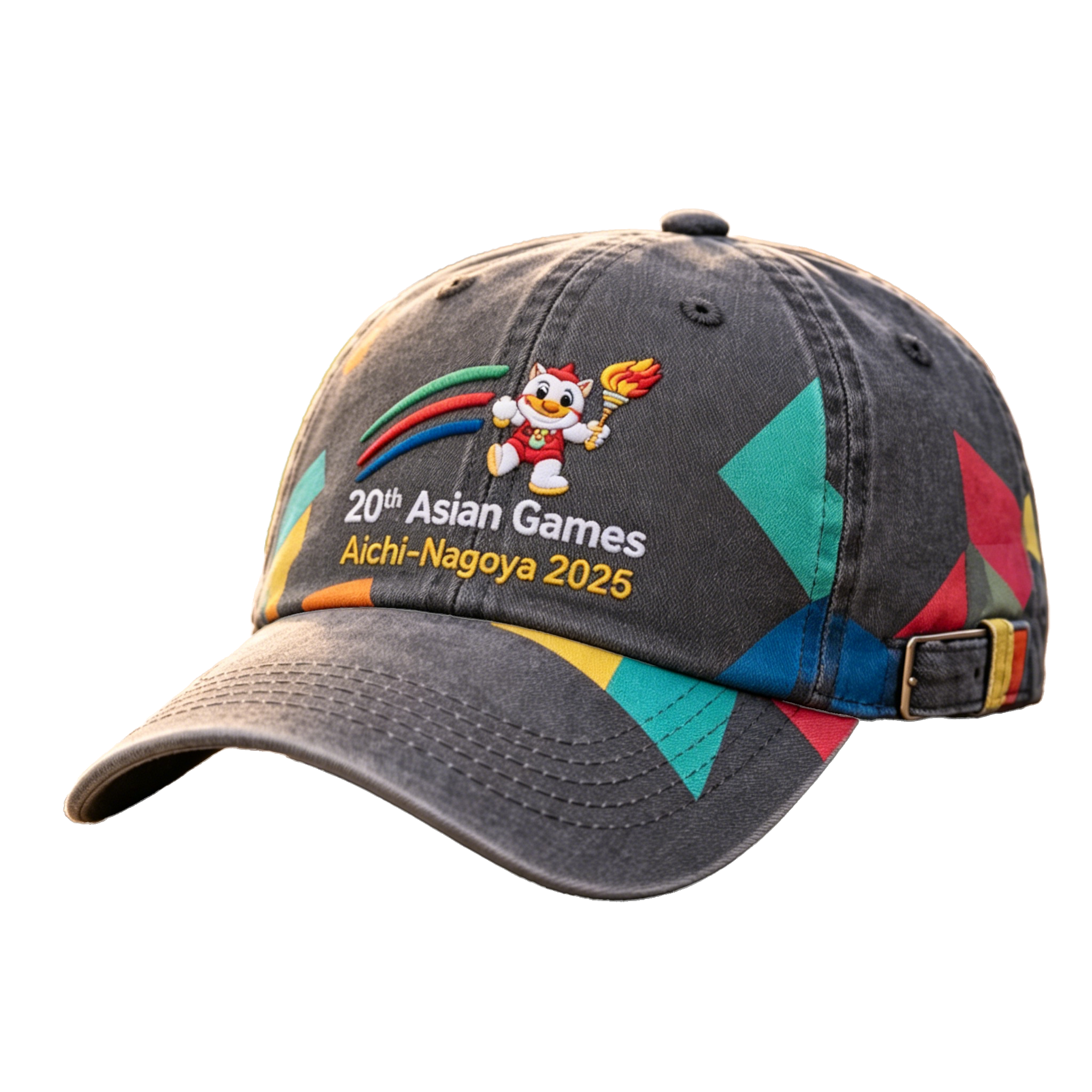 20th Asian Games Aichi-Nagoya 2026 Embroidered Gray Adjustable Cotton Denim Baseball Cap for Baseball Cap| Baseball Cap | xhcaps.com