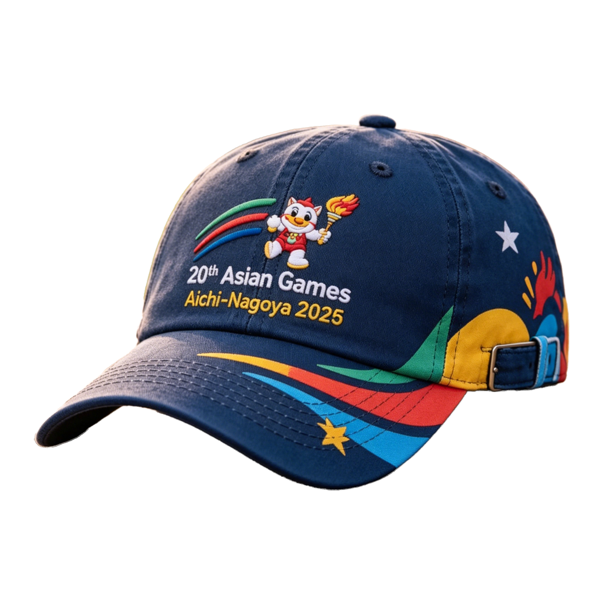 20th Asian Games Aichi-Nagoya 2026 Embroidered Gray Adjustable Cotton Denim Baseball Cap for Baseball Cap| Baseball Cap | xhcaps.com