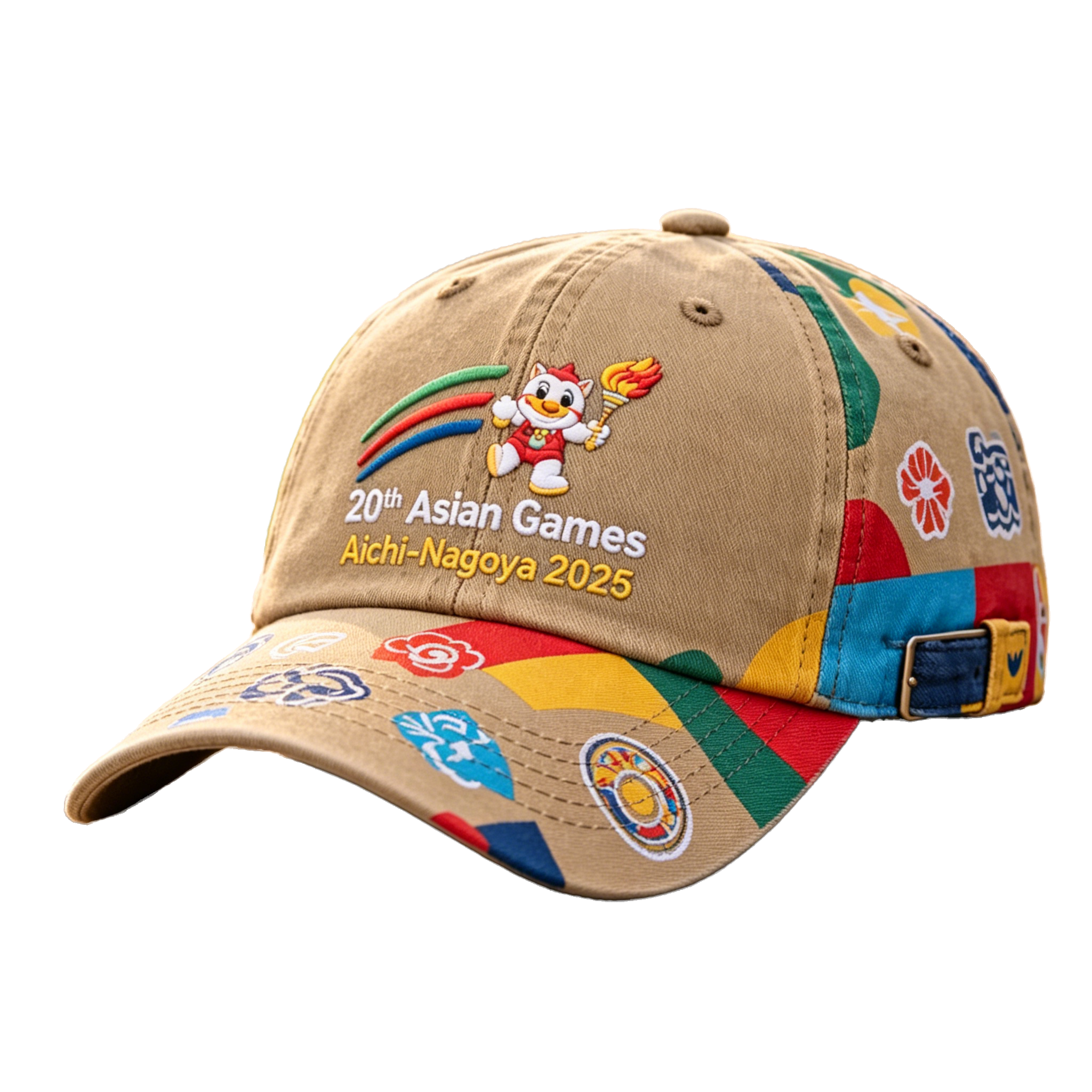 20th Asian Games Aichi-Nagoya 2026 Embroidered Gray Adjustable Cotton Denim Baseball Cap for Baseball Cap| Baseball Cap | xhcaps.com
