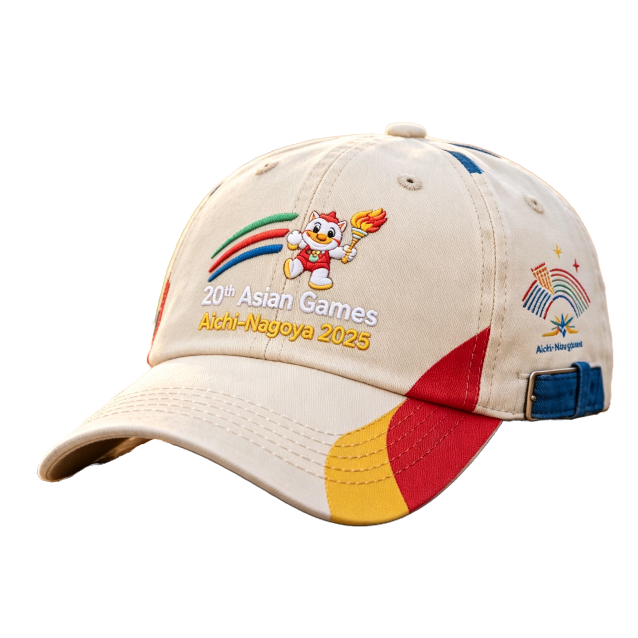 2026 Aichi-Nagoya Asian Games Embroidered Gray Denim Cap | Adjustable Fan Headwear | xhcaps.com