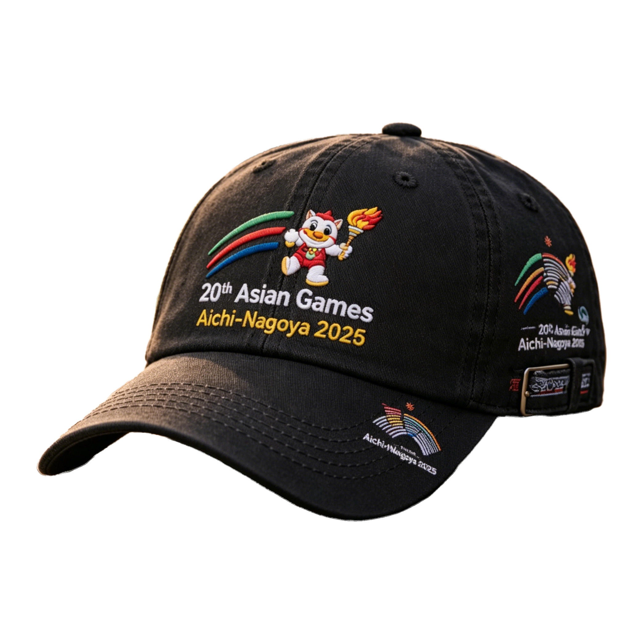 2026 Aichi-Nagoya Asian Games Grey Denim Fan Cap | Embroidered Sports Adjustable Headwear | xhcaps.com