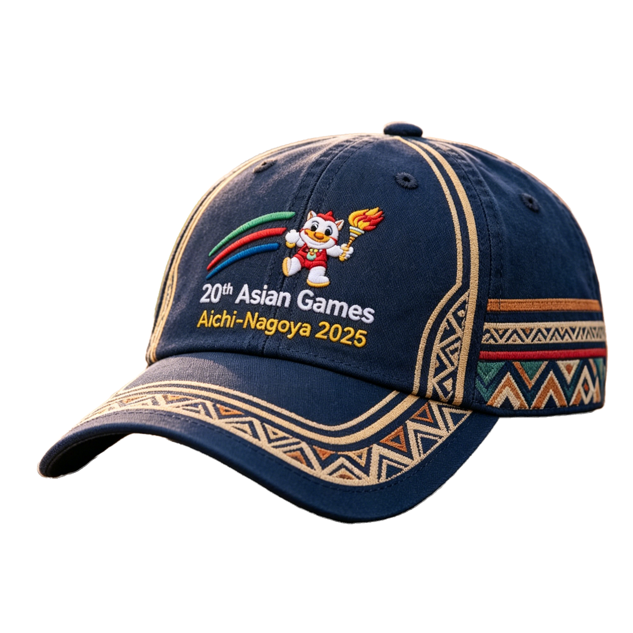2026 Aichi-Nagoya Asian Games Grey Denim Cap | Fan Embroidered Sports Adjustable Hat | xhcaps.com