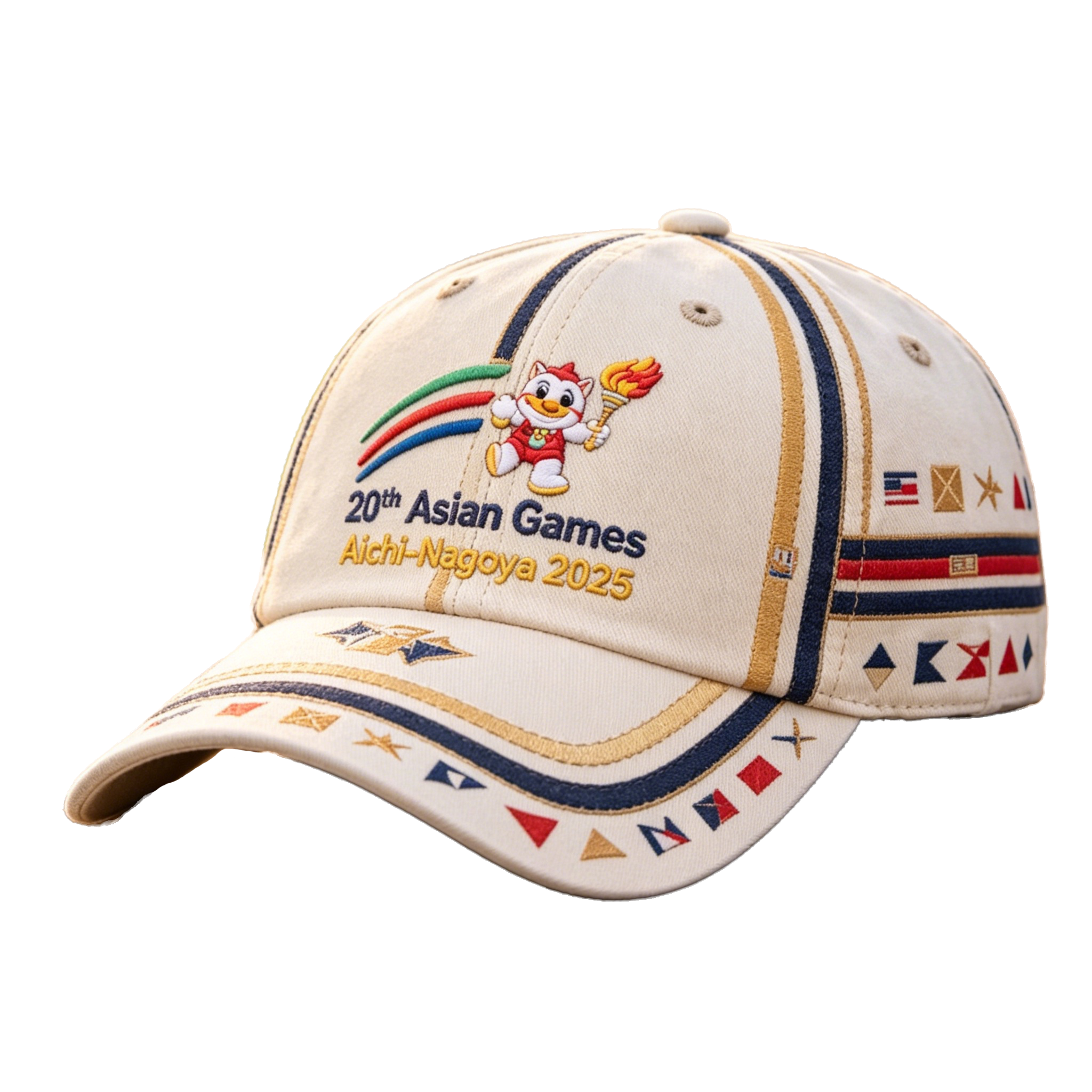 2026 Aichi-Nagoya Asian Games Grey Denim Cap | Fan Embroidered Adjustable Sports Hat | xhcaps.com